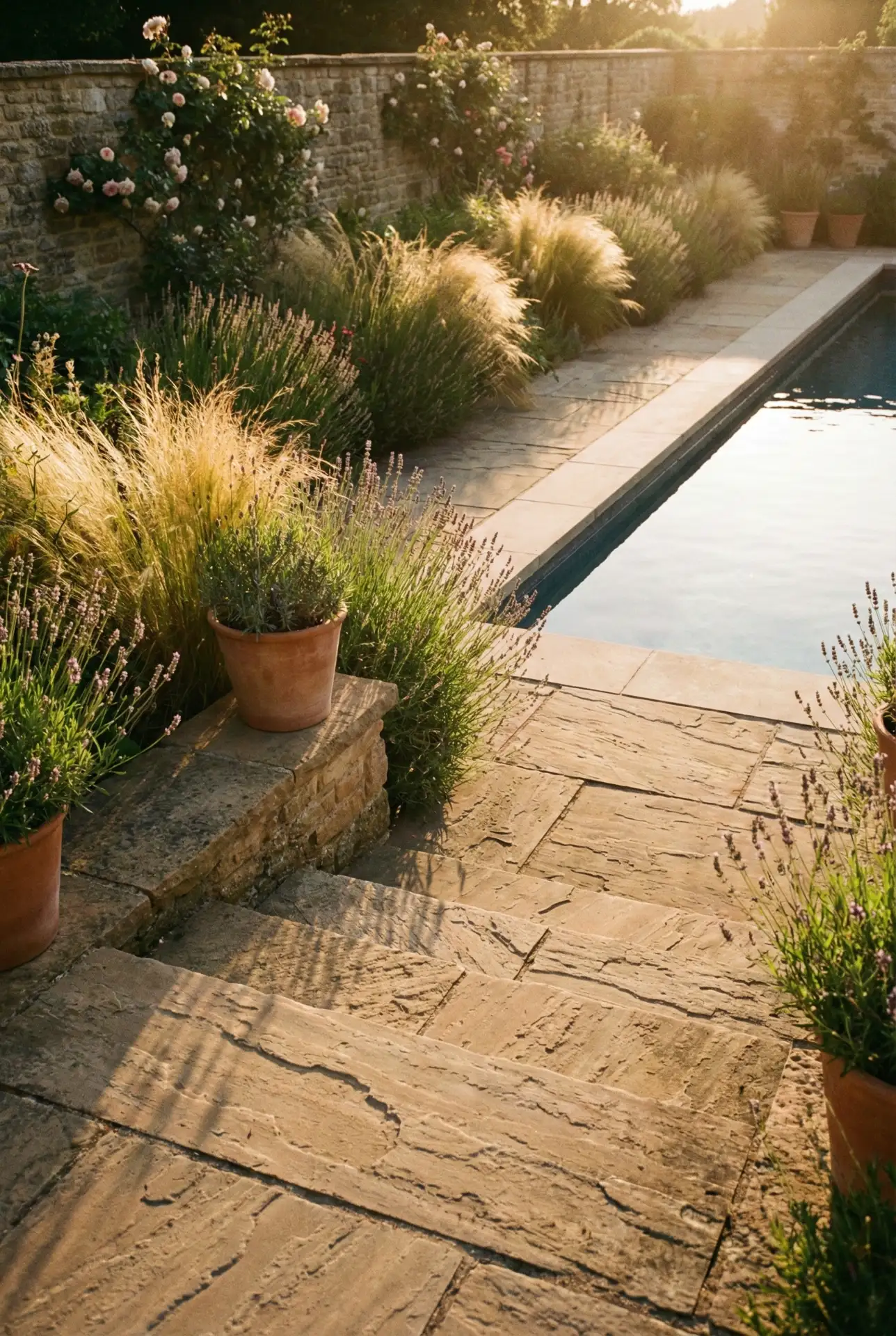 Partially Sunken Pool with Step Garden 2