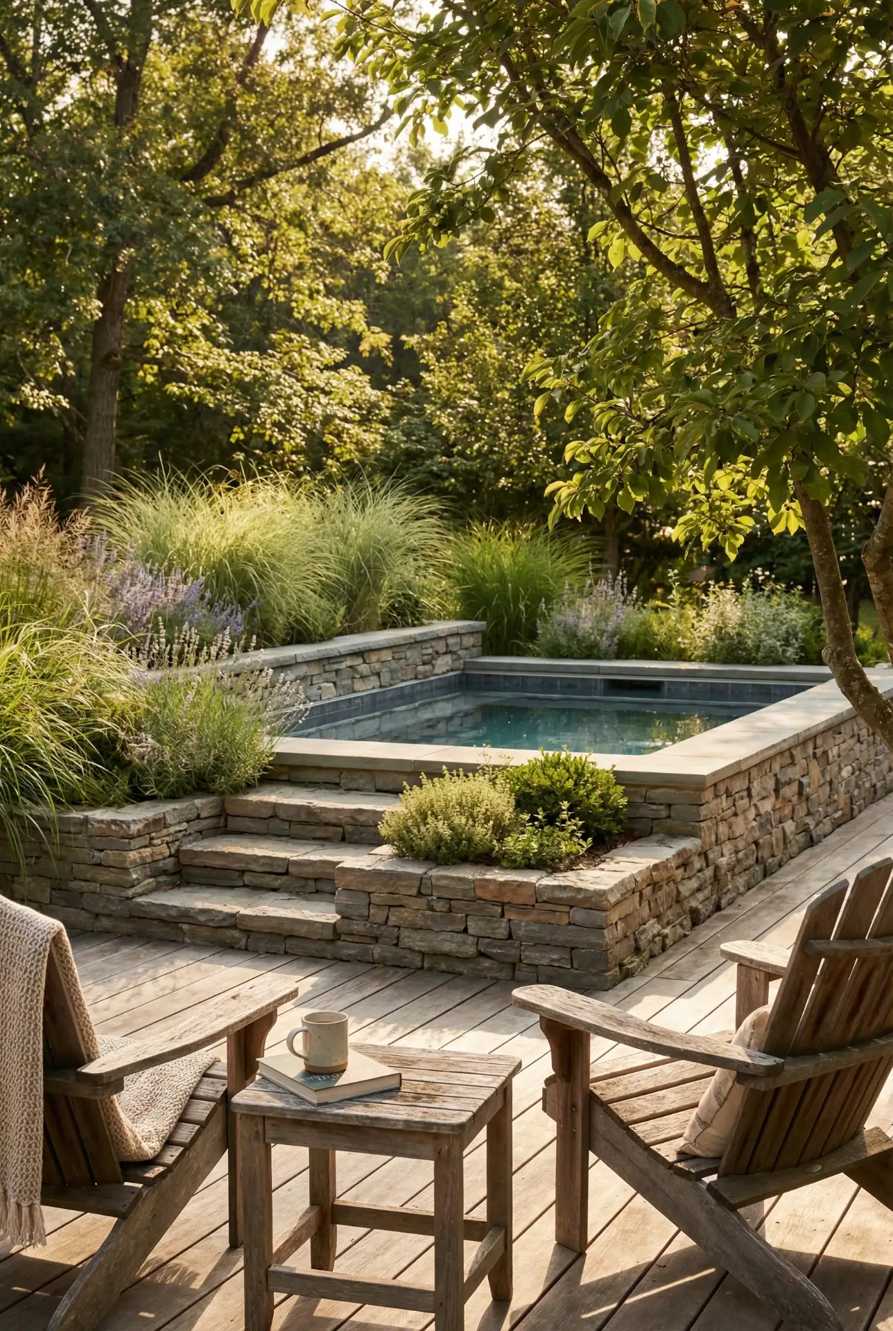 Partially Sunken Stone Oasis Pool 1