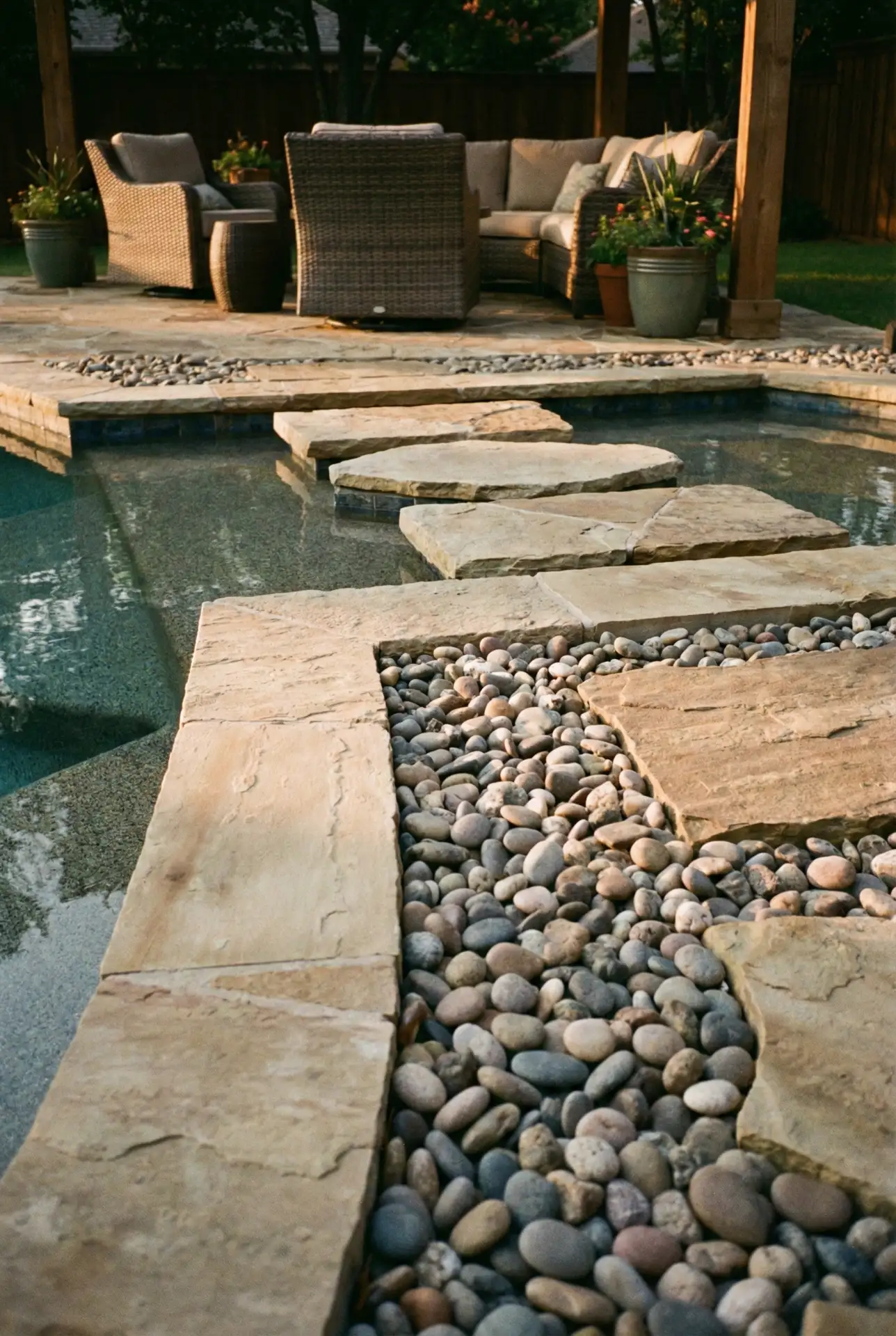 Pebble Moat Border For Clean Feet And Easy Maintenance 2