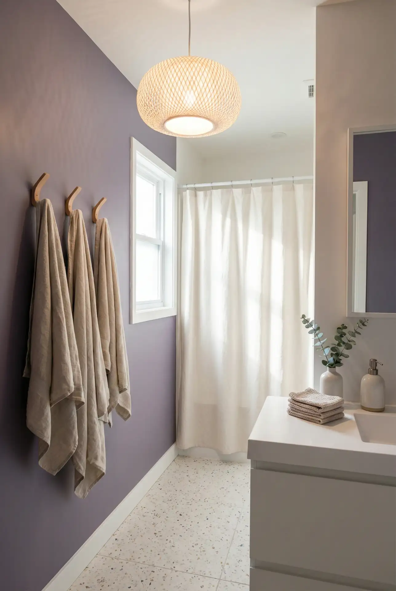 Purple Accent Wall With Playful Curves 2