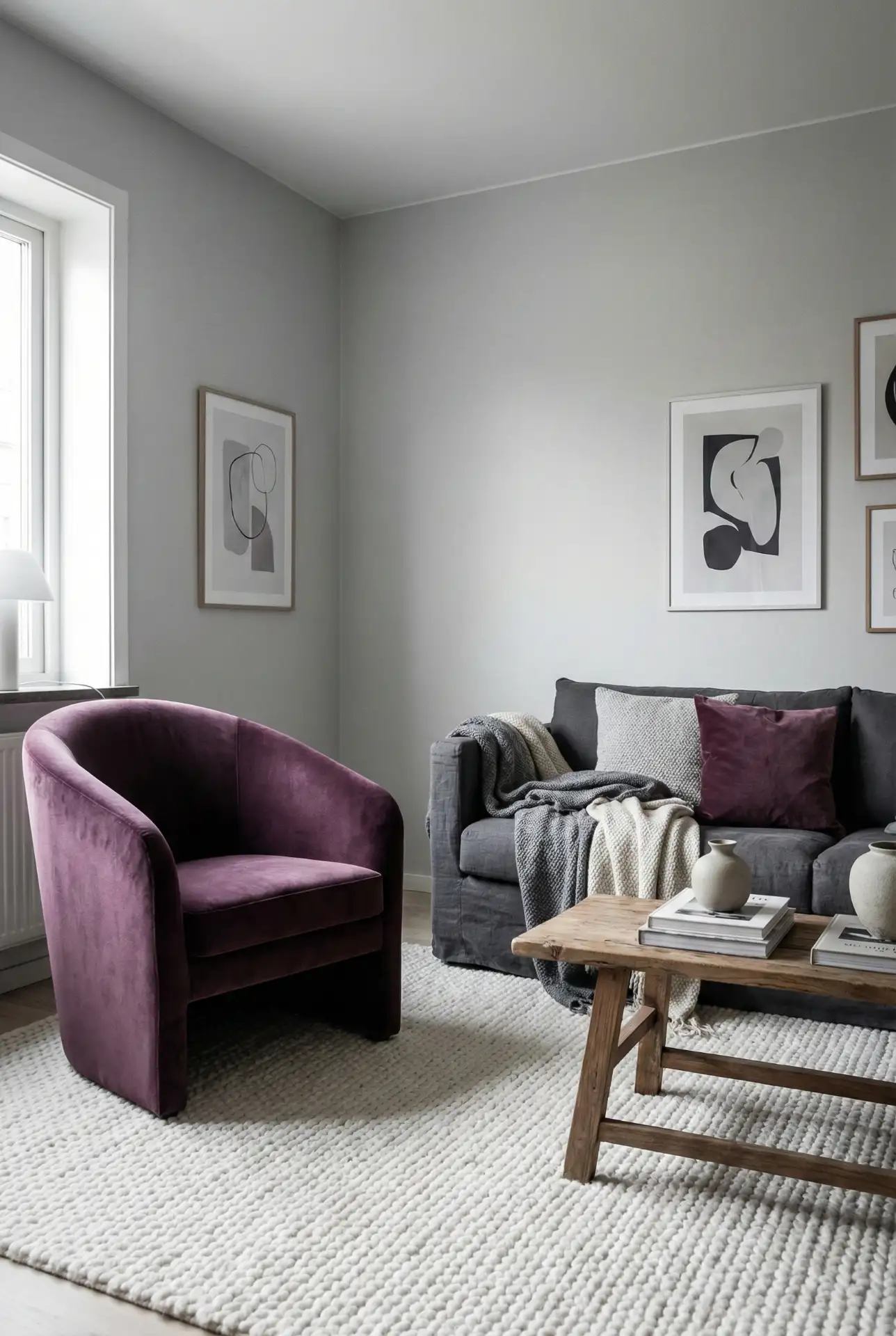 Purple And Grey With Velvet Texture And Depth 1