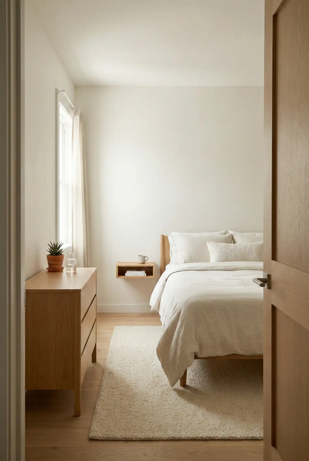 Queen Bed Diagonal Nook With A Clear Entry Line 1