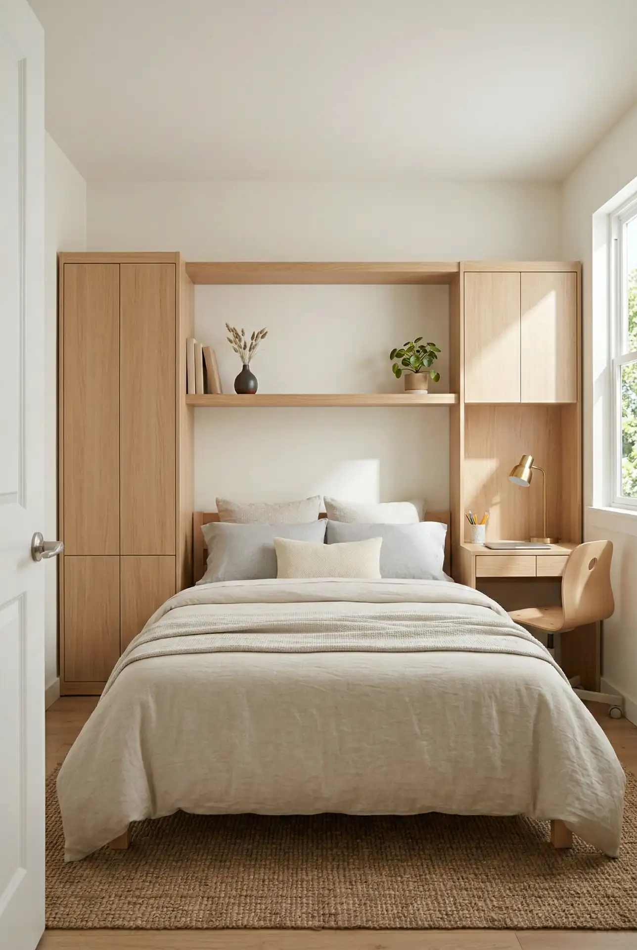 Queen Bed With A Wardrobe Bridge Wall 2