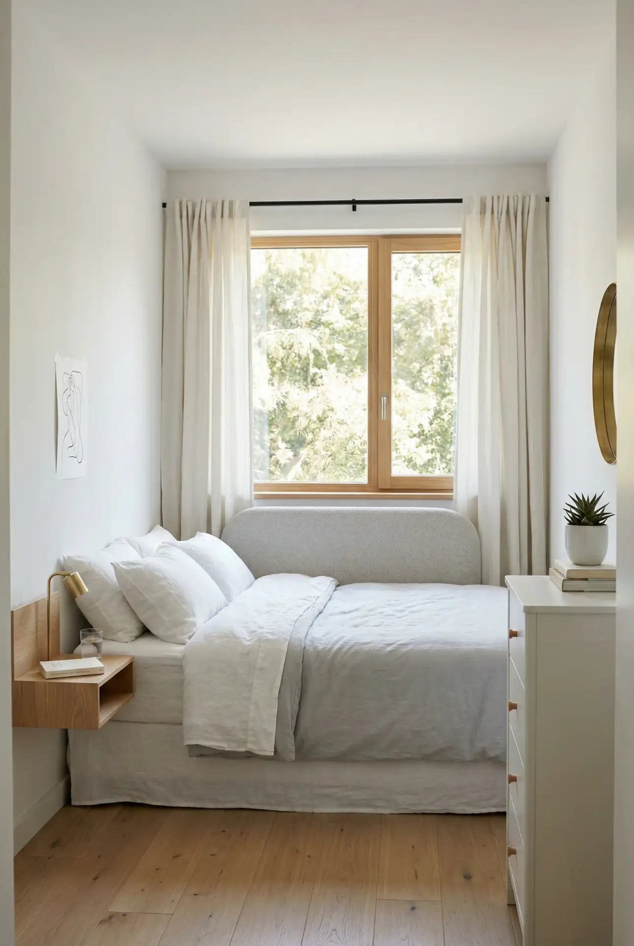 Queen Bed With A Window-Height Headboard Move 1