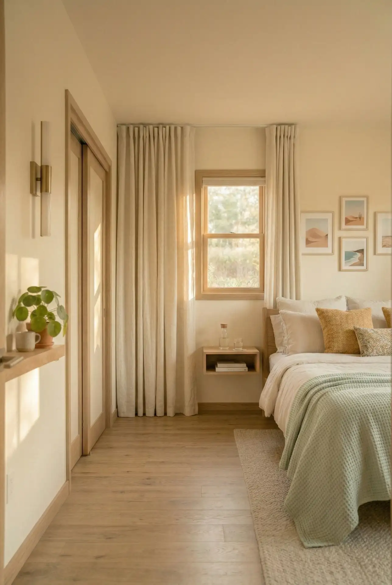 Queen Bed With A Window-Height Headboard Move 2