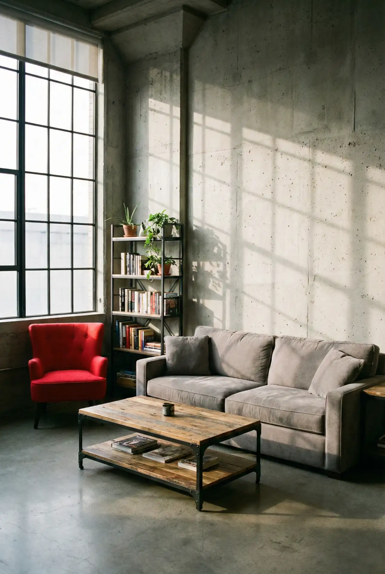 Red And Grey Urban Loft Mood 1