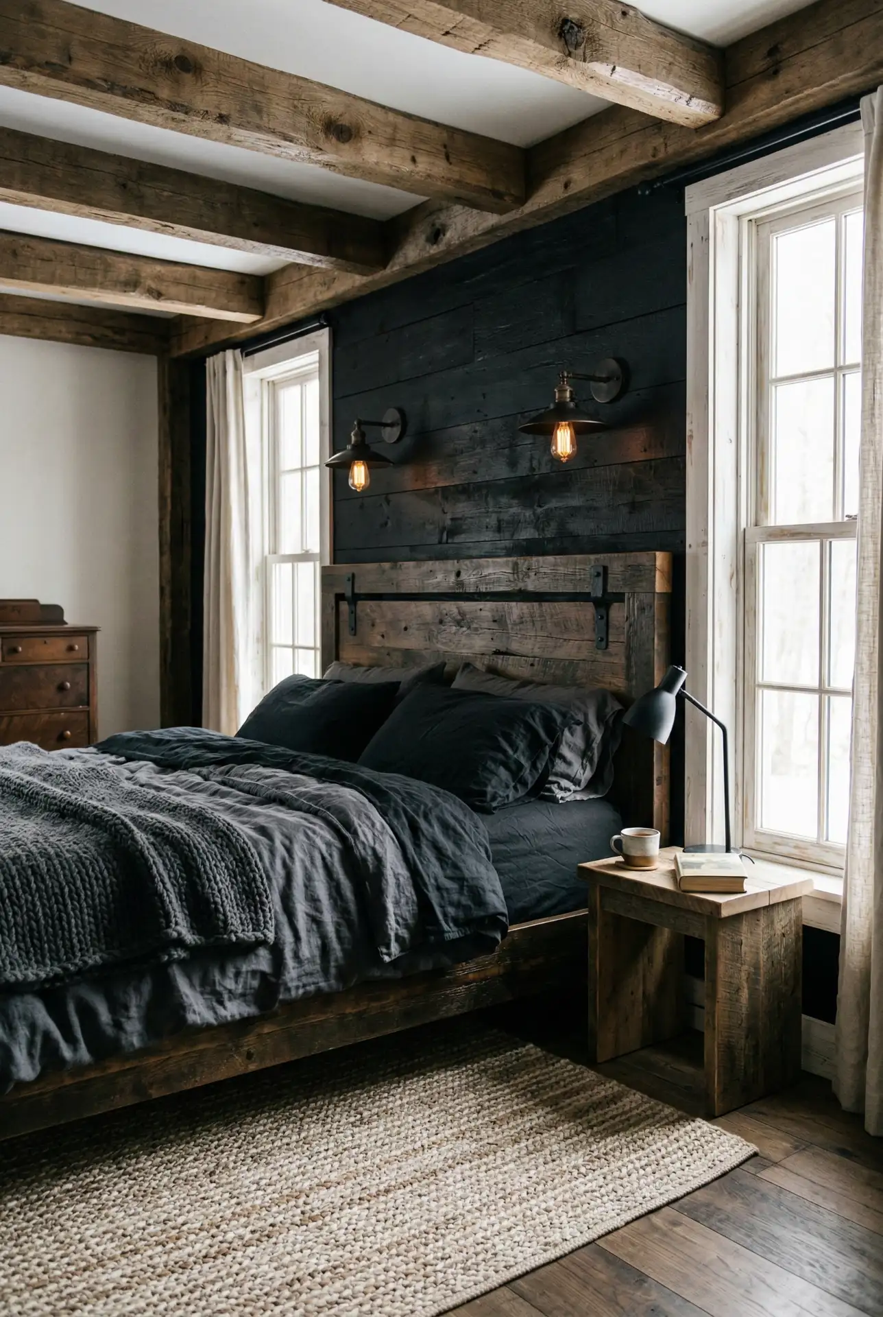 Rustic Black And Wood Contrast 2