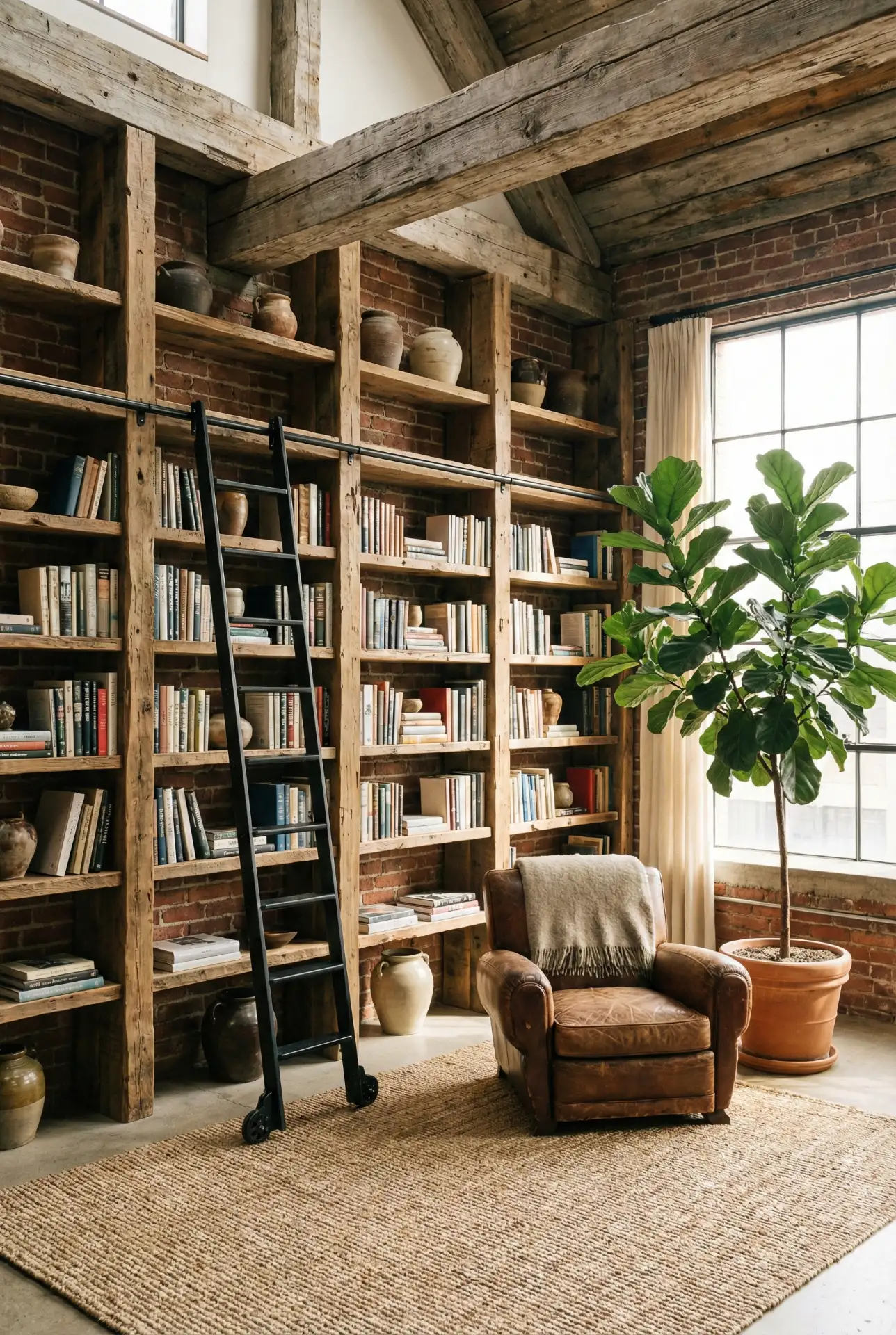 Rustic Library Loft For Bloxburg-Inspired Layouts 1