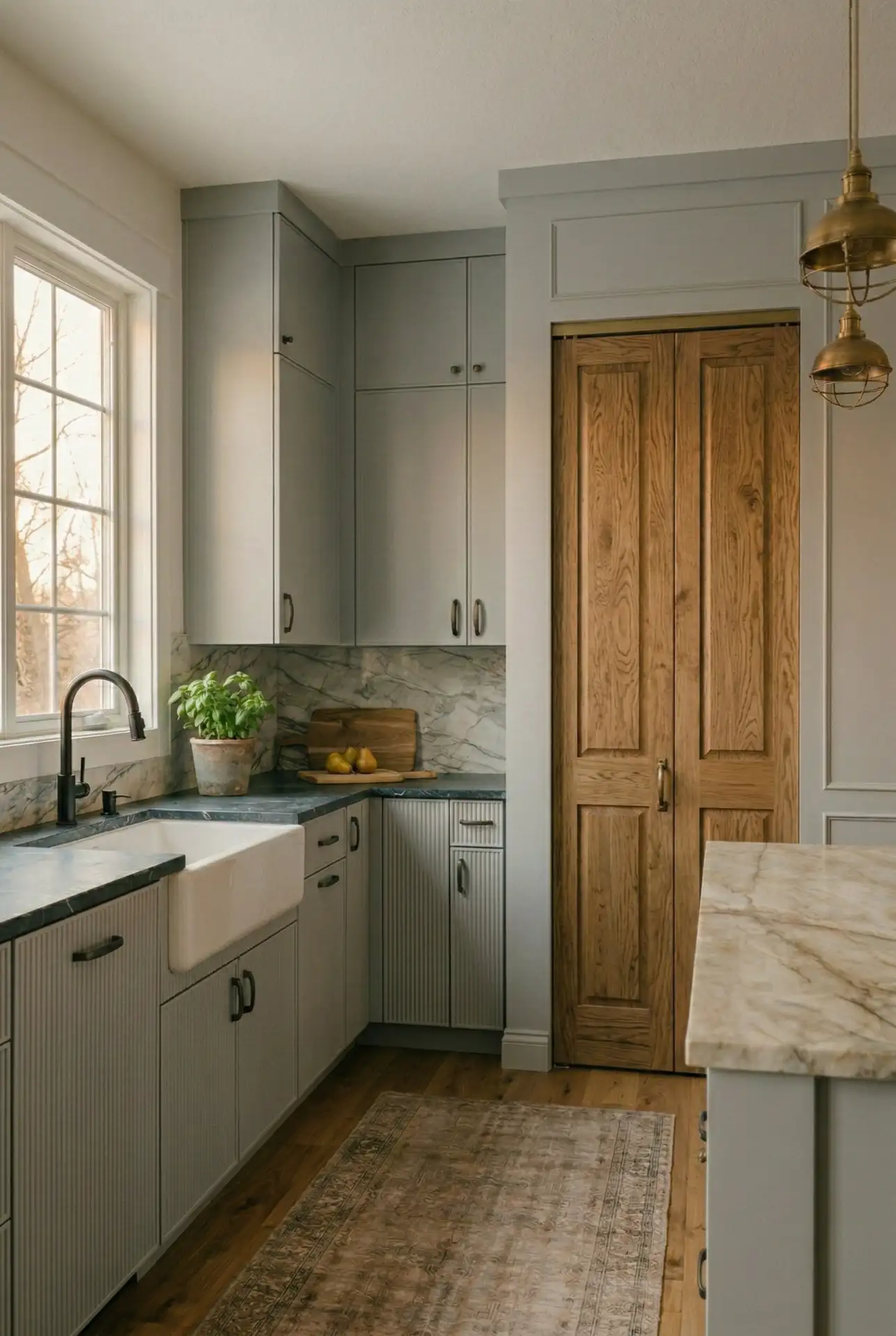 Rustic Wooden Bifold Pantry Door 2