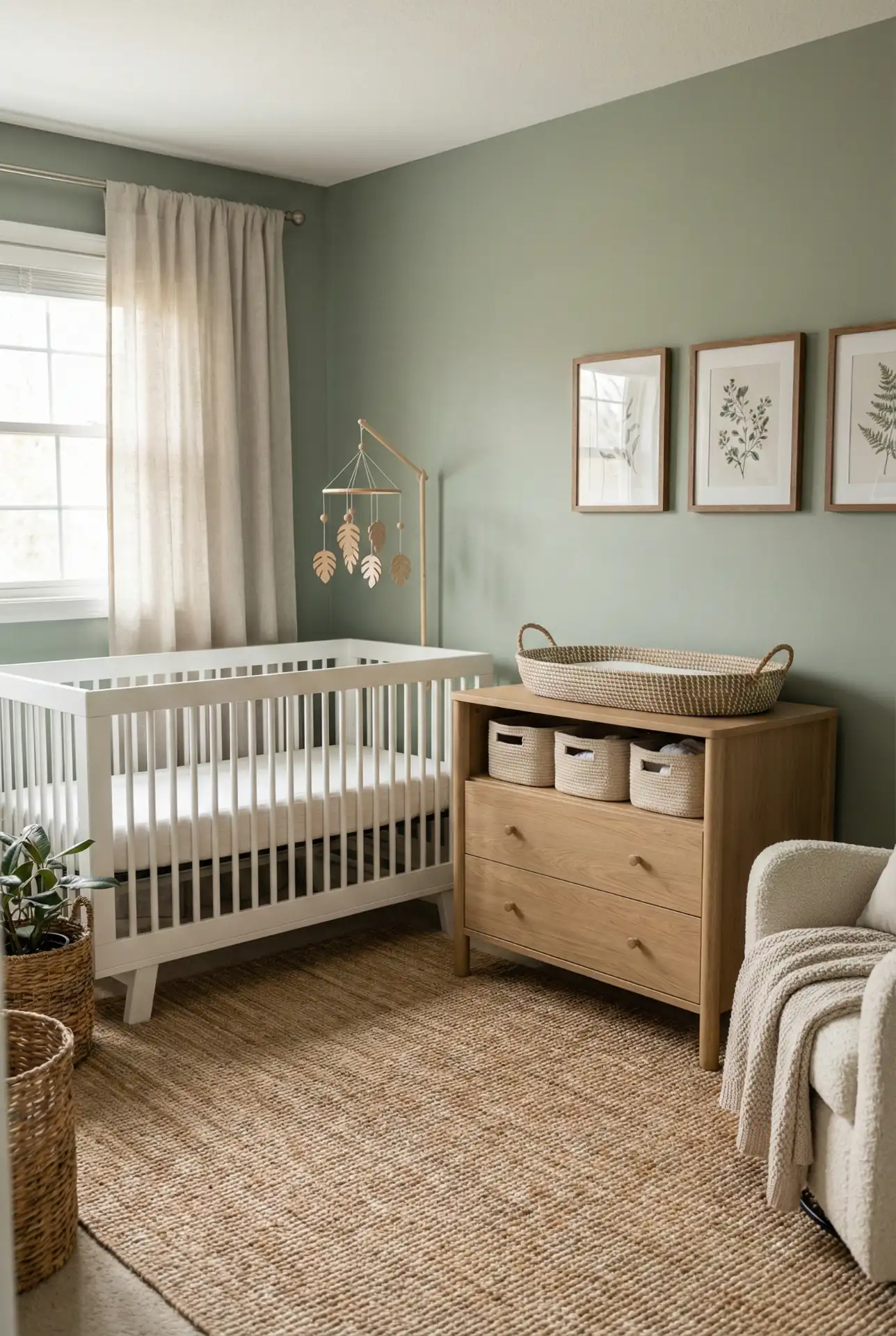 Sage Green Nature-Inspired Calm Nursery 1