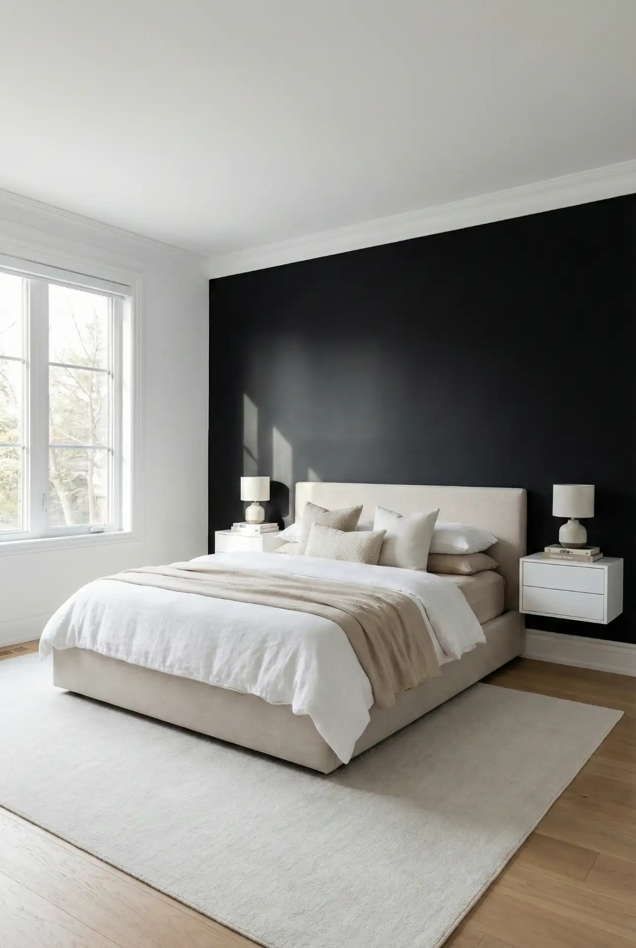 Satin Black Paint Color With Clean Modern Trim 1