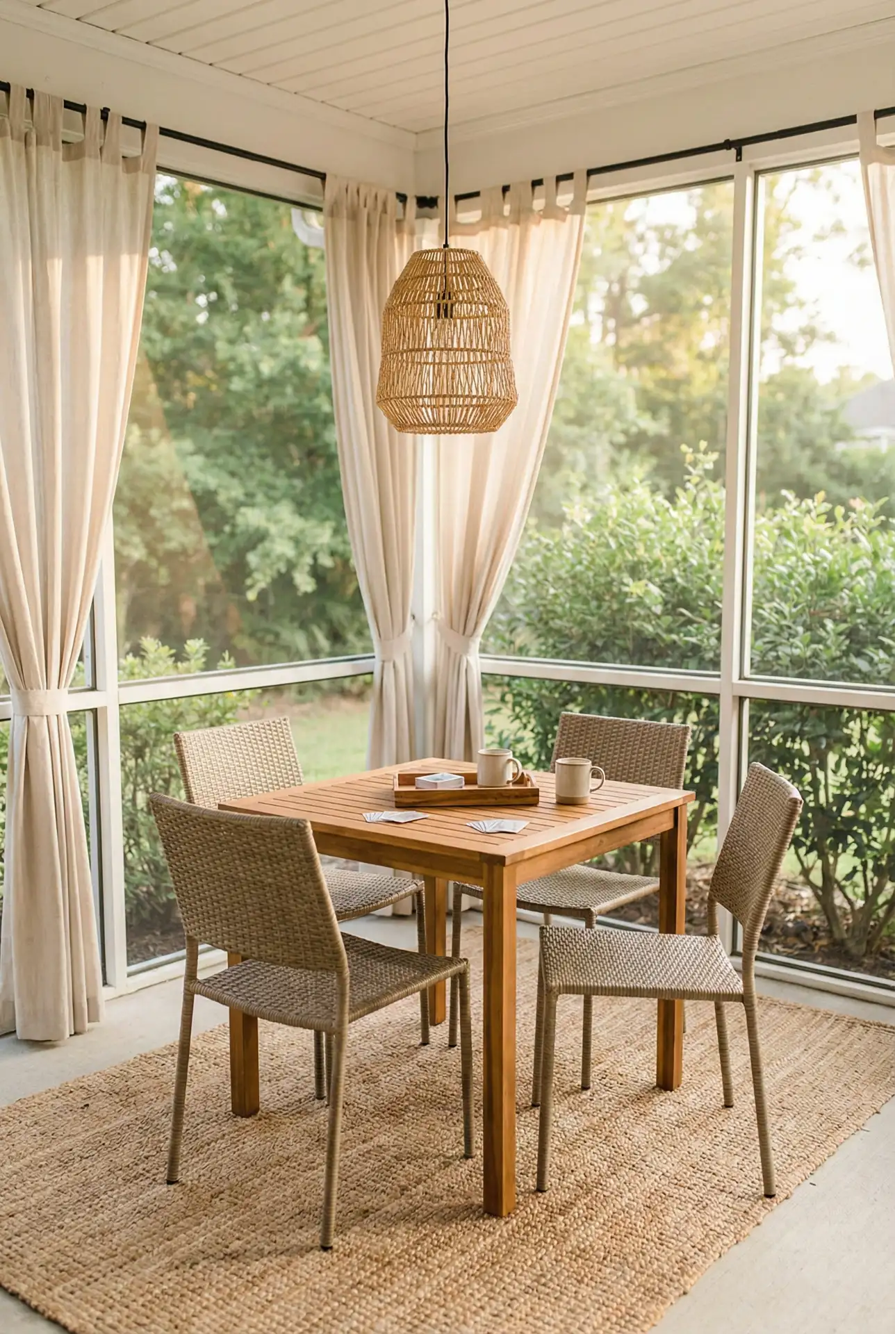 Screened-In Game Table Setup For Casual Evenings 1