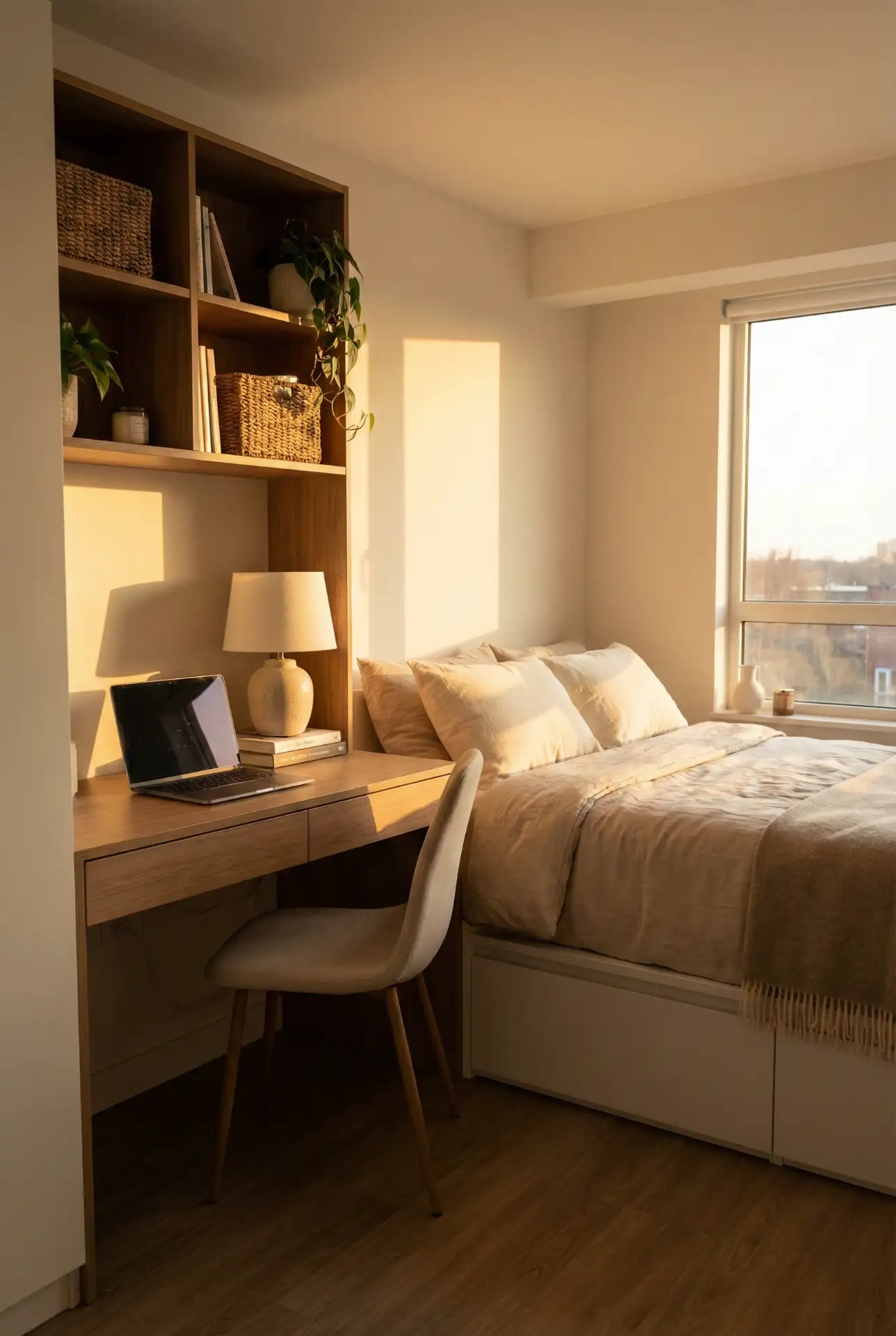 Simple Game Easy Bedroom With Built-In Desk 2