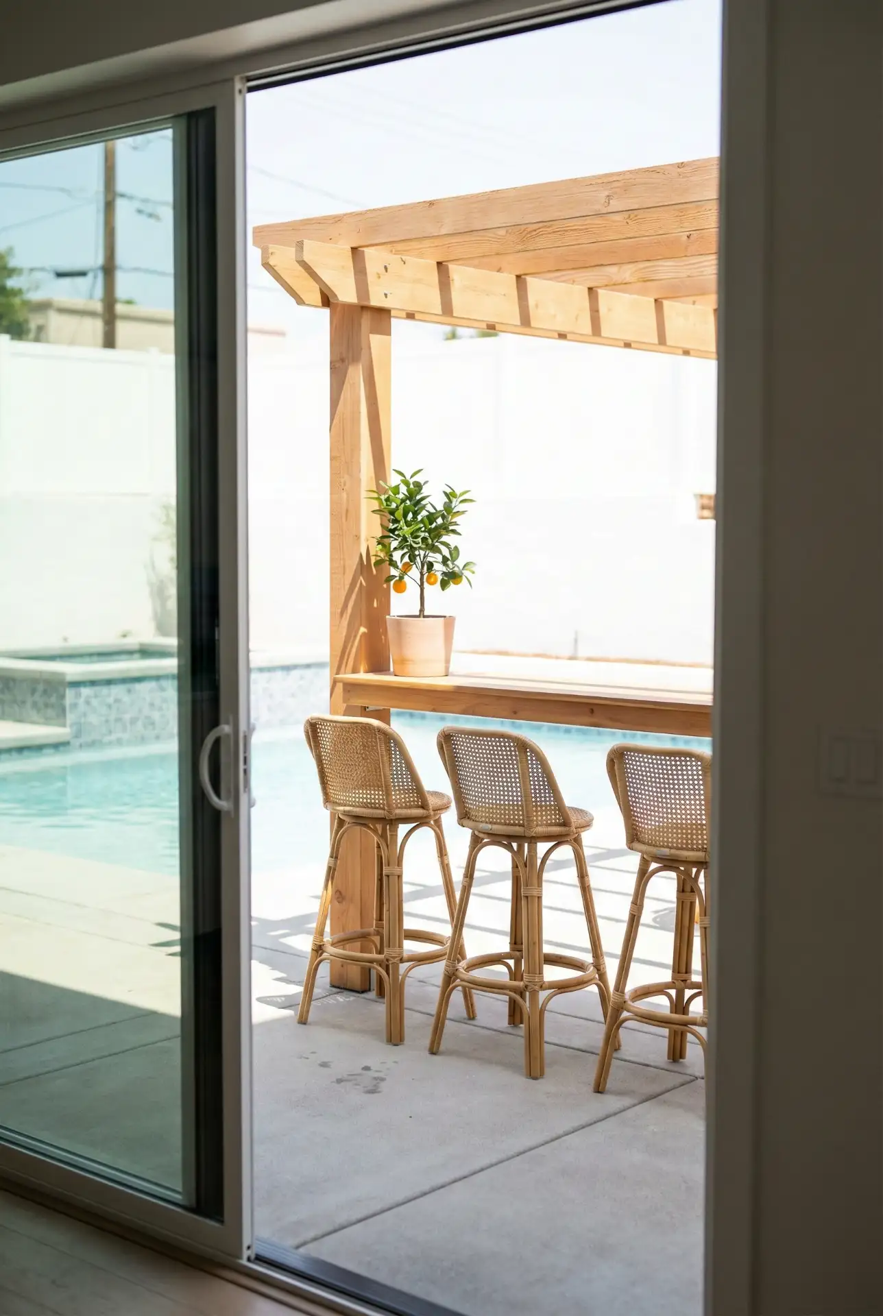 Simple Pergola Bar With Pool View On A Budget 1