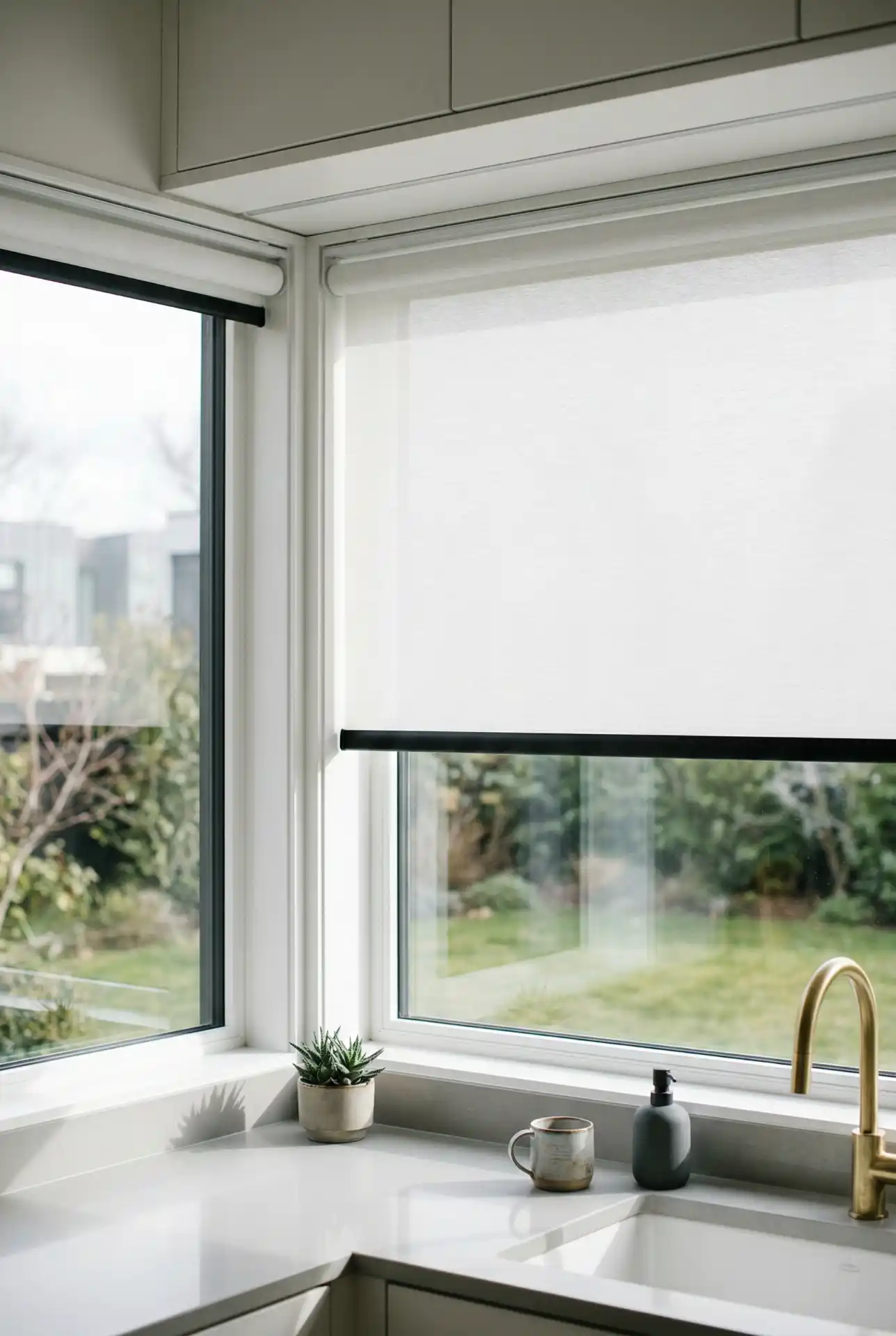 Sleek Inside-Mount Roller Shades For Tight Corners 1