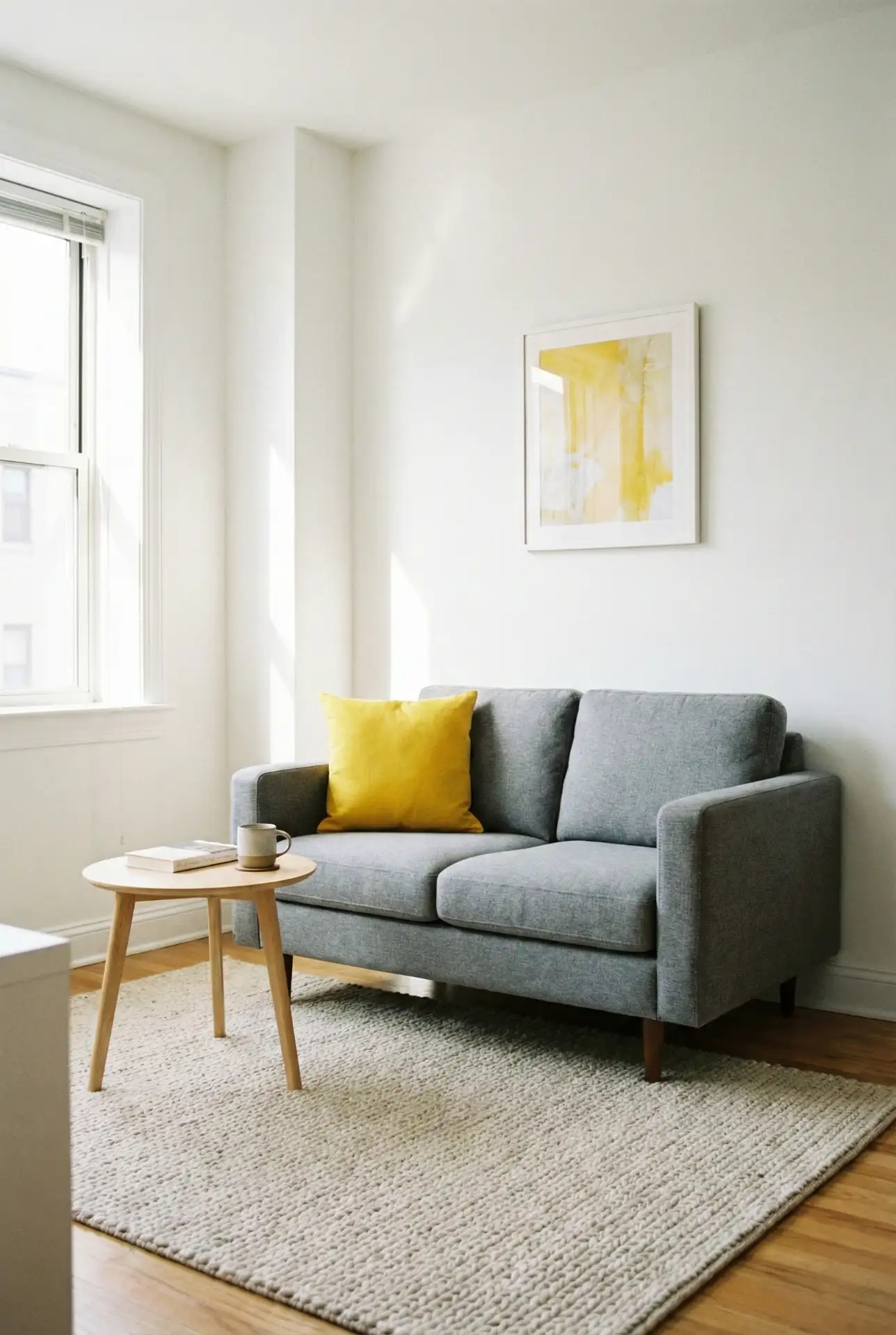 Small Apartment Grey With Yellow And Bright Energy 1