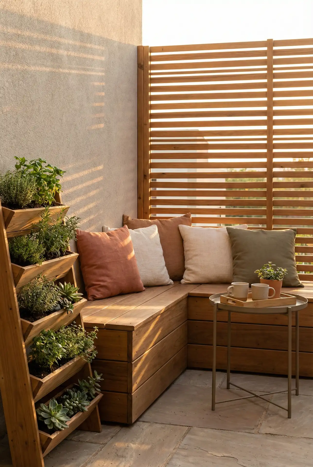 Small Apartment Patio Storage Bench With Hidden Cozy Layers 2