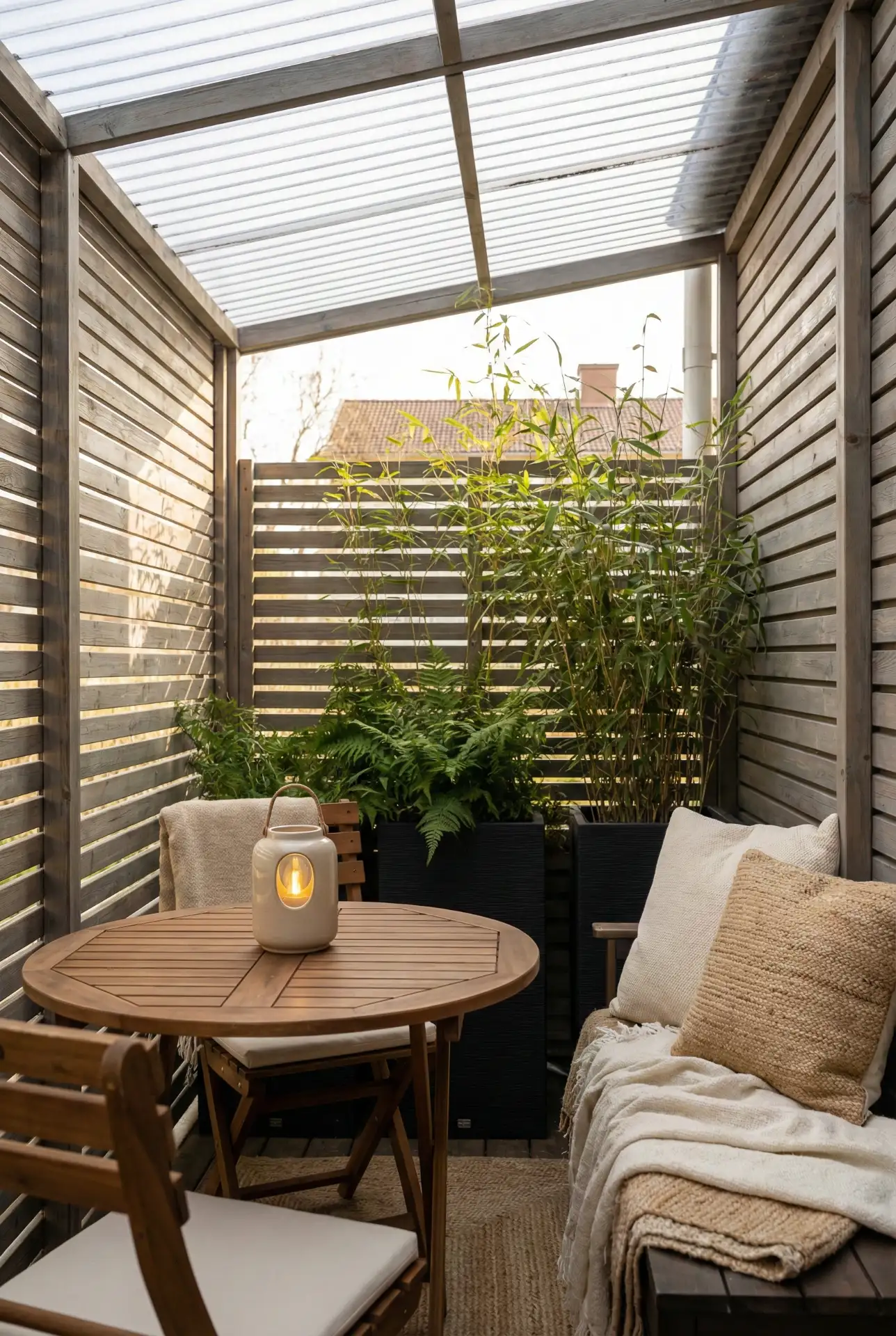 Small Covered Nook With Enclosed Outdoor Dining 1