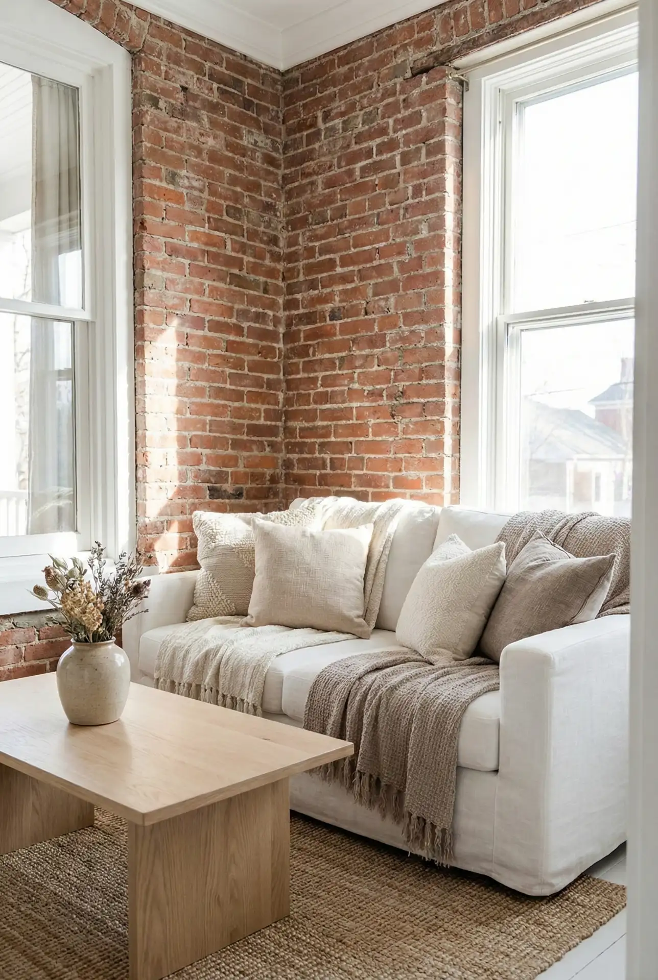 Small Cozy Brick and White Blend 1