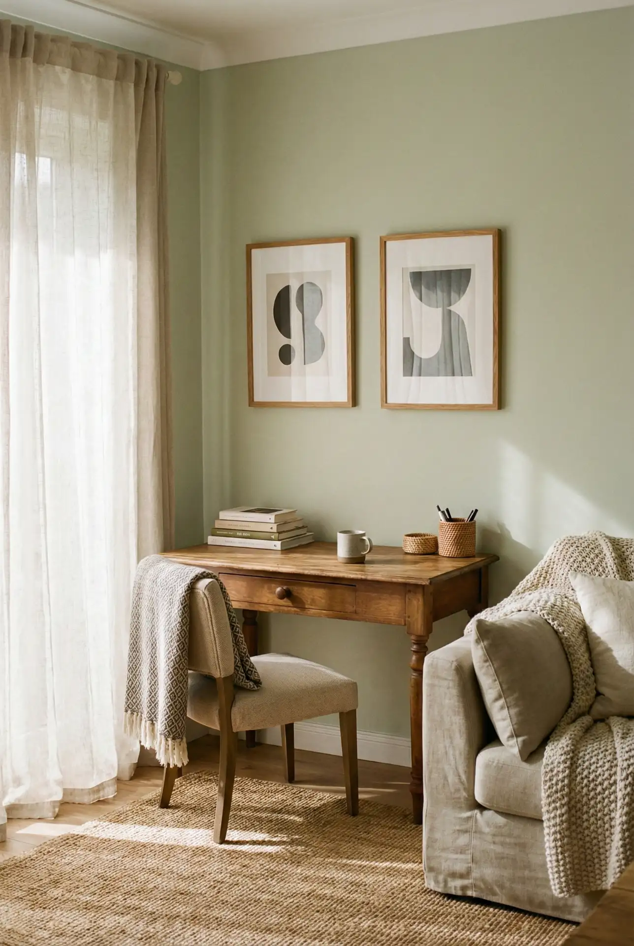 Small Living Room Layout With A Desk That Doesn’t Scream Office 2