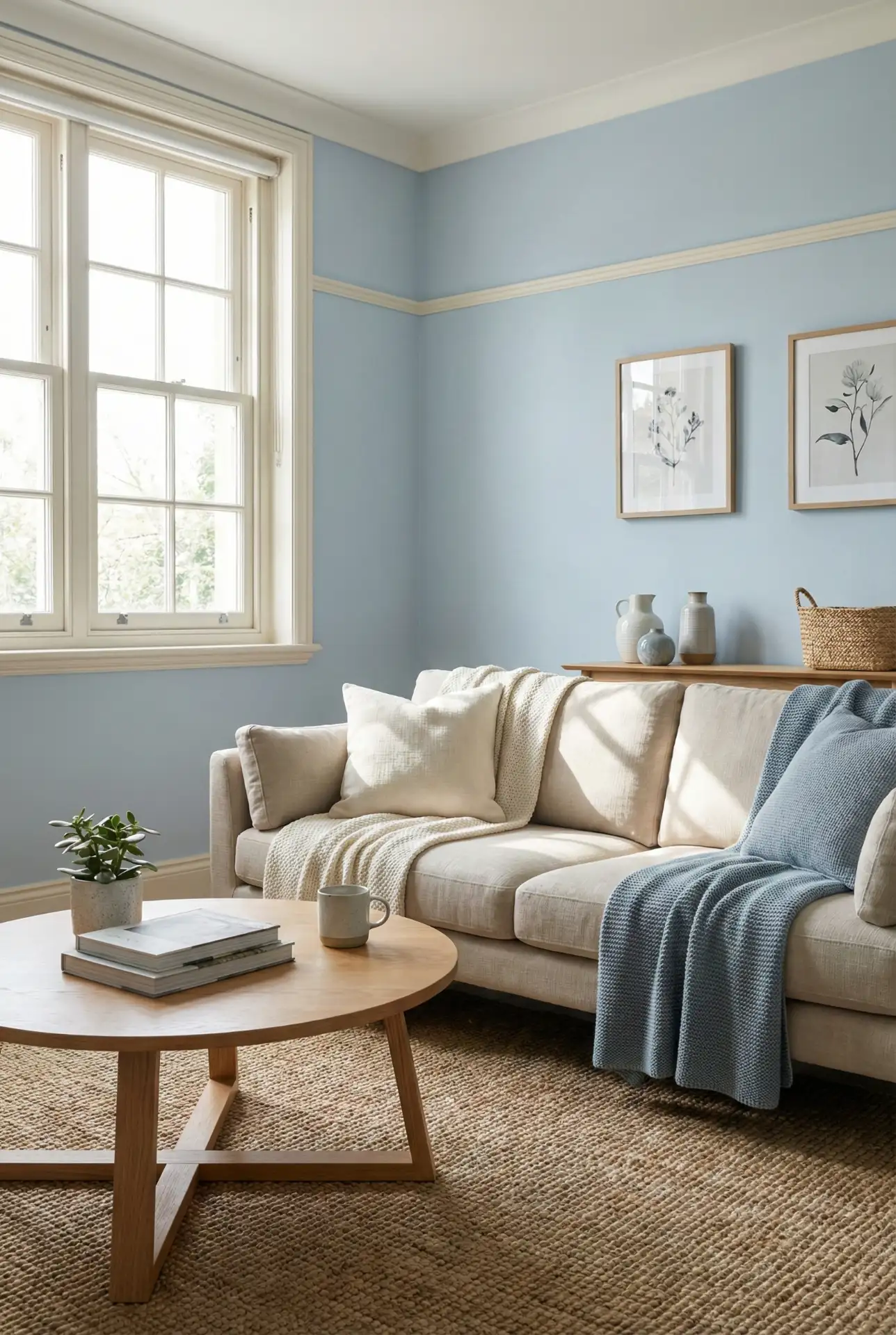 Soft Blue With Warm White Trim 2