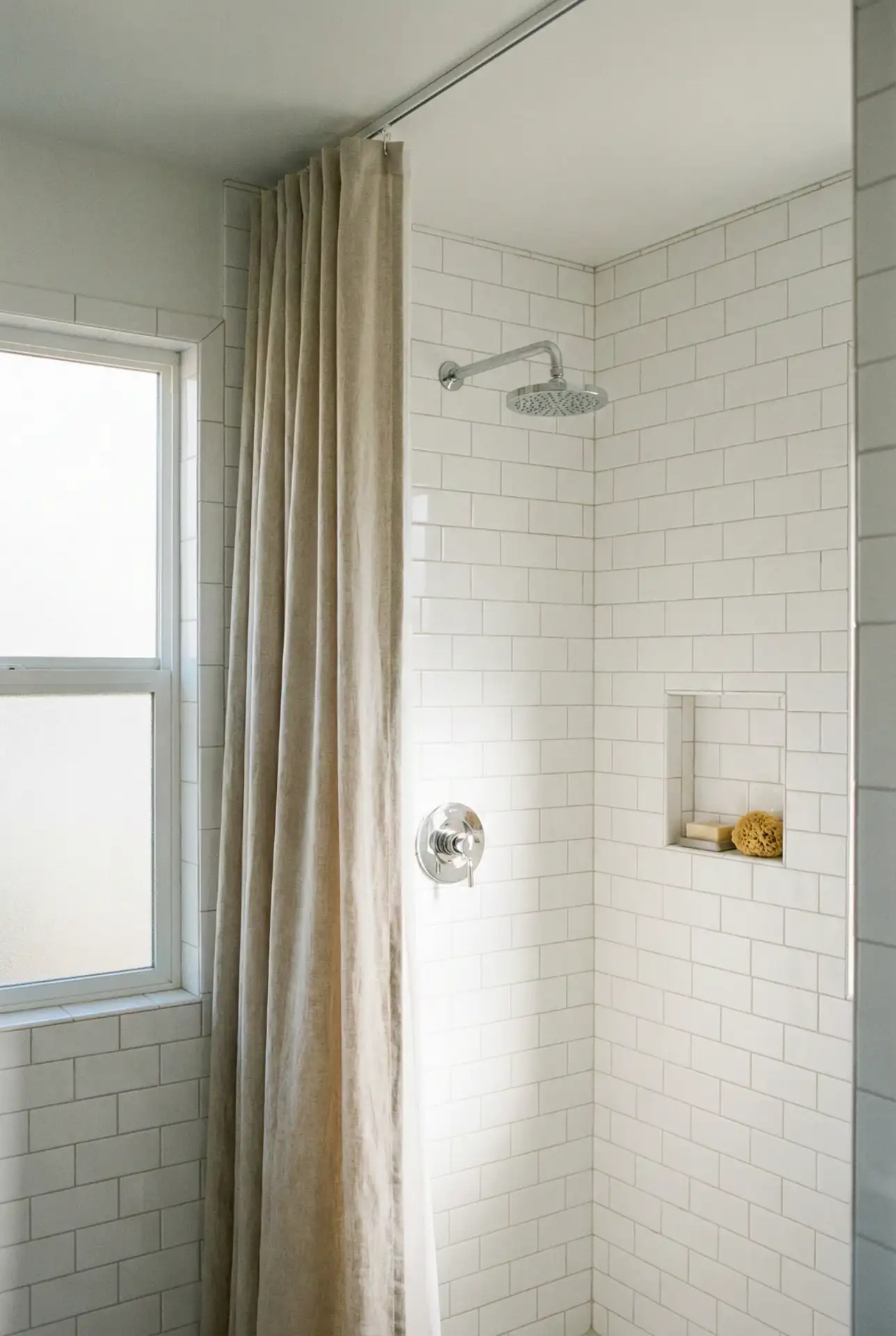 Soft White Shower With A Curtain For Flexibility 2