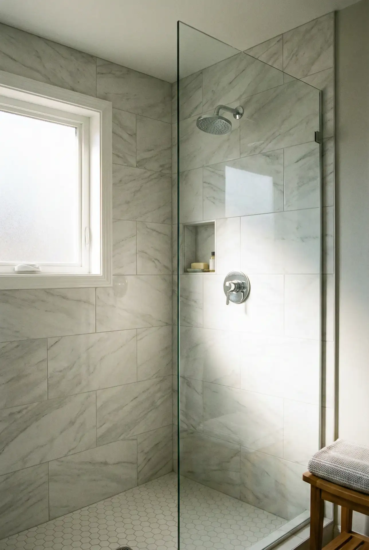 Space-Smart Corner Shower For A Small Bathroom 2