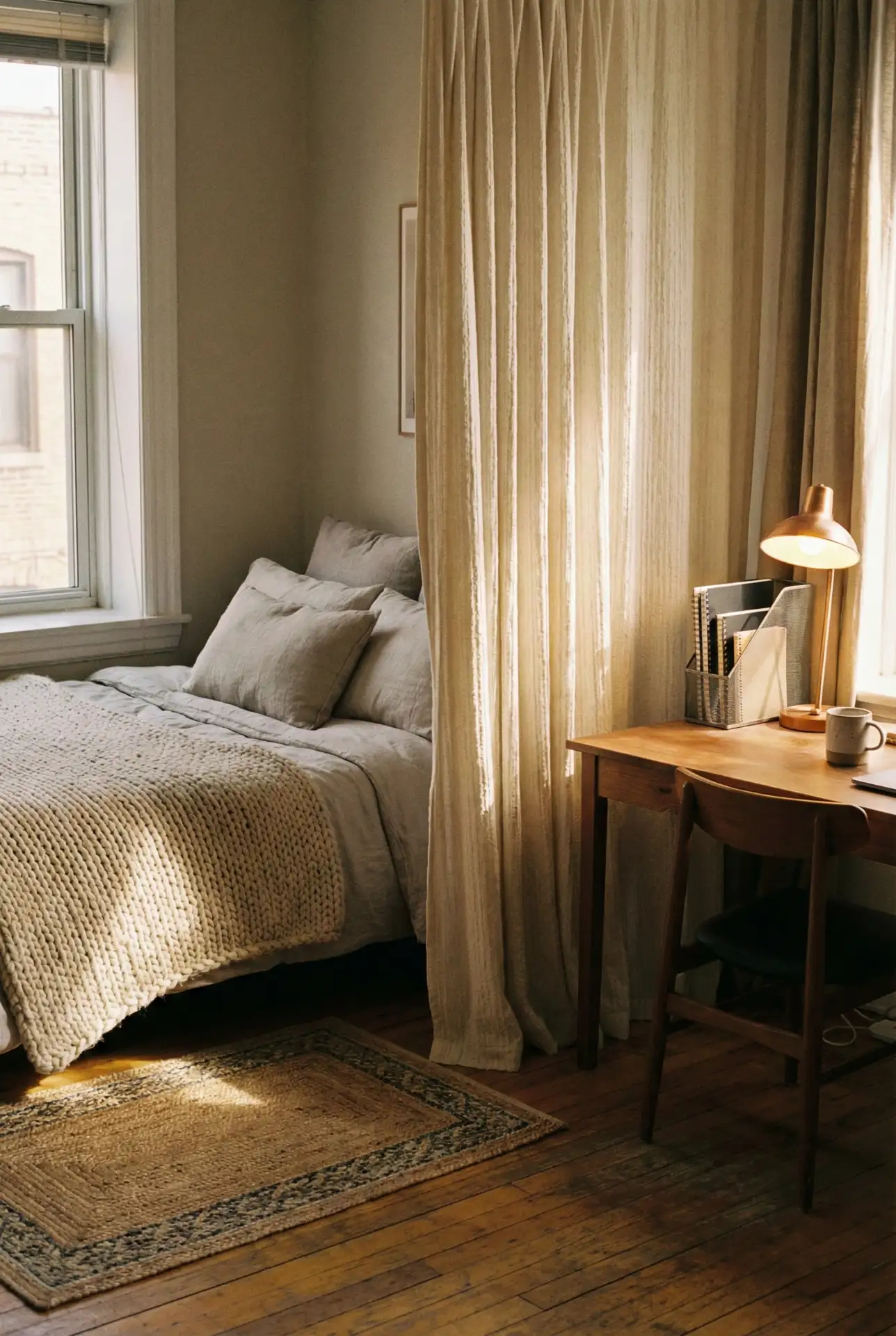 Studio-Saver Curtain Wall For Sleep And Study 1