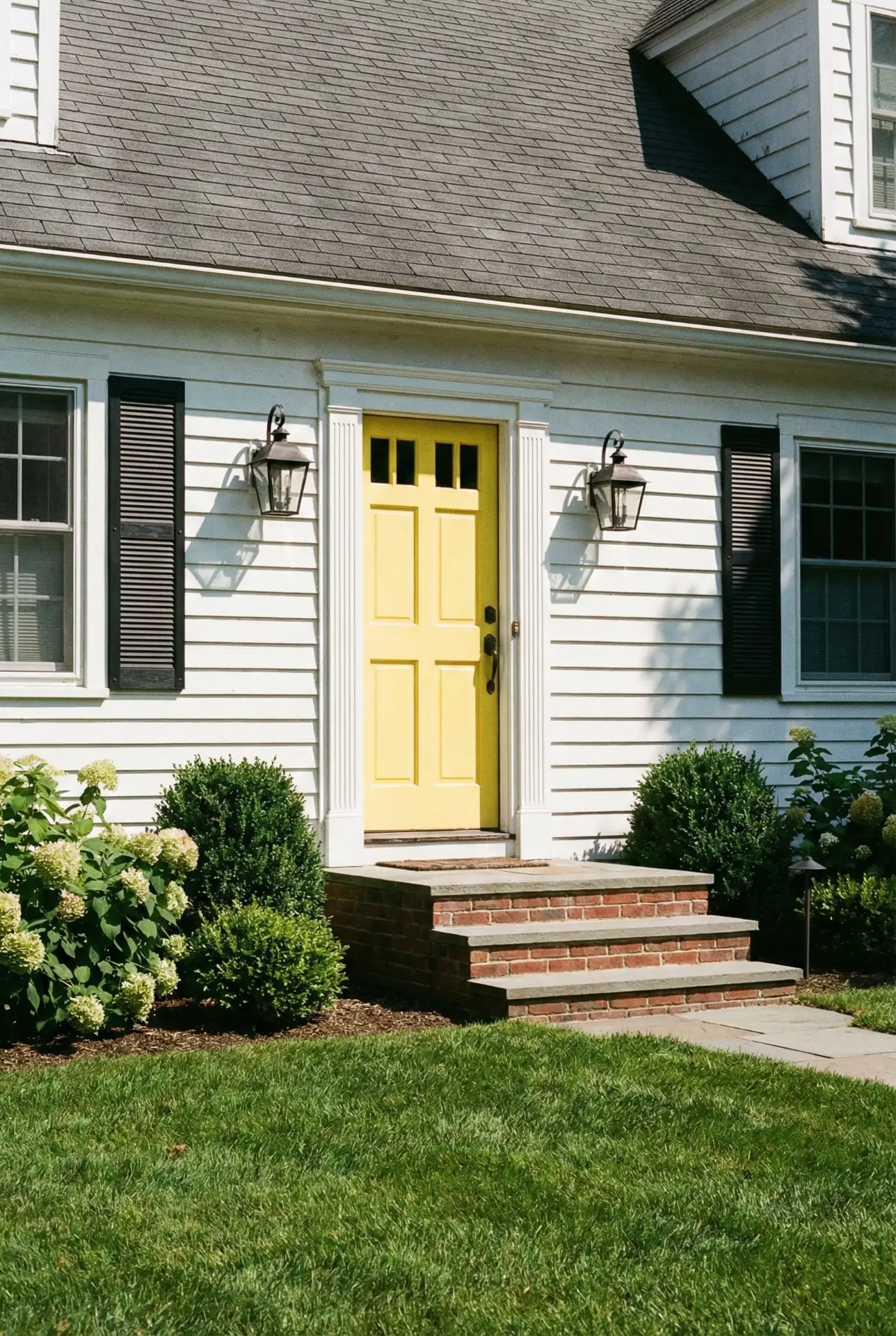 Sunny Yellow Door With Colonial Symmetry 2