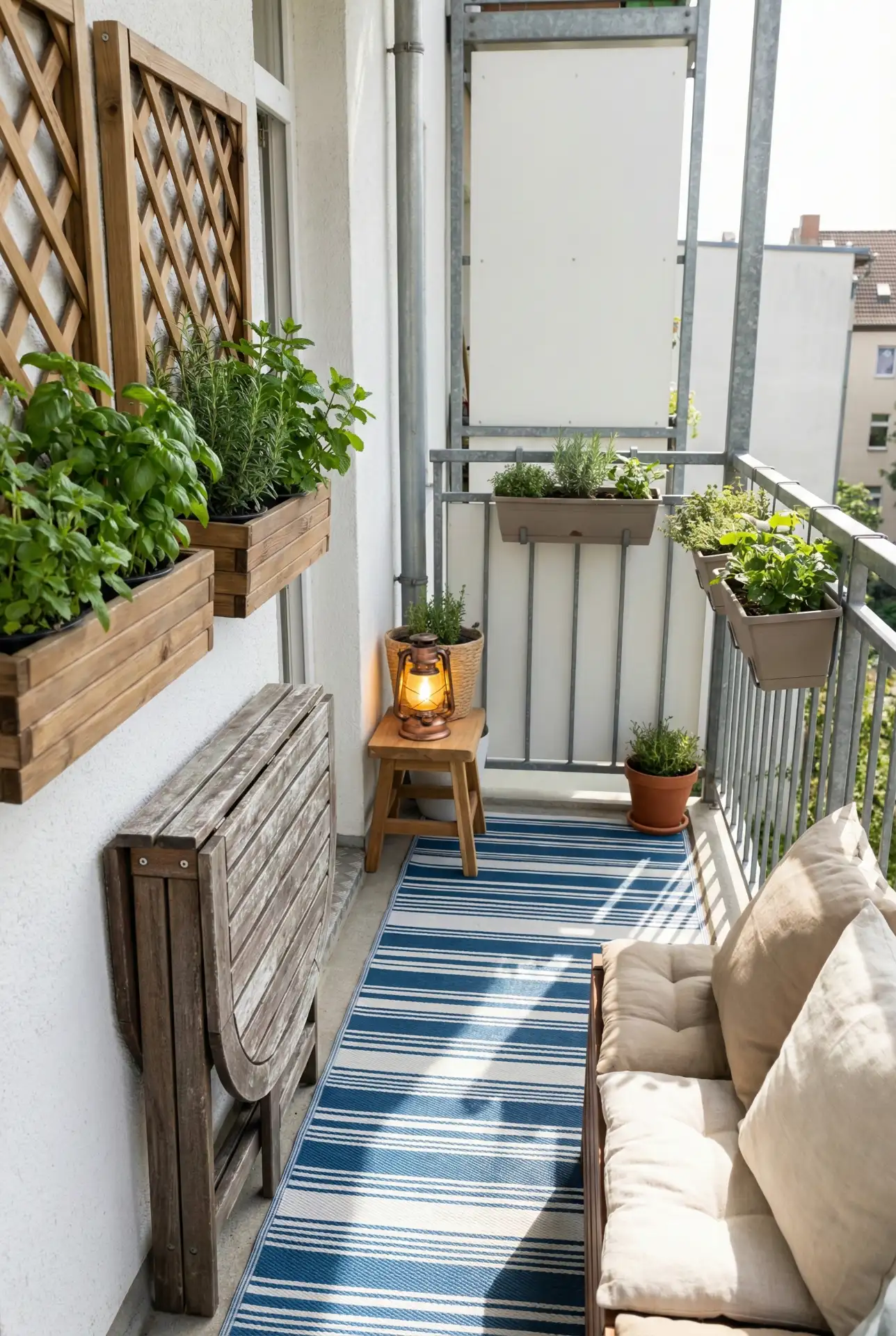 Tiny Balcony Bistro With Vertical Greenery 1