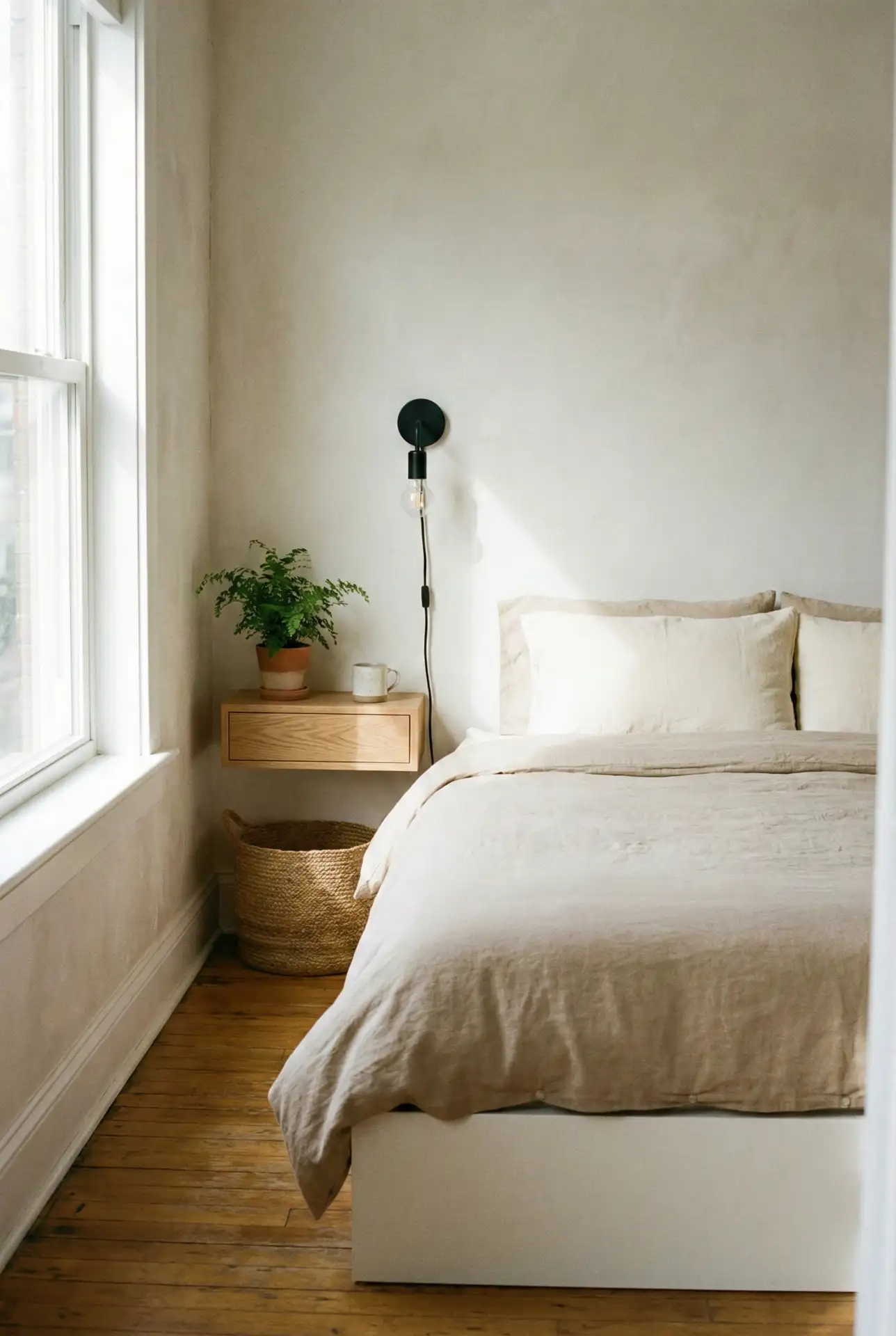 Tiny Bedside “Floating Zone” For Small Rooms 2