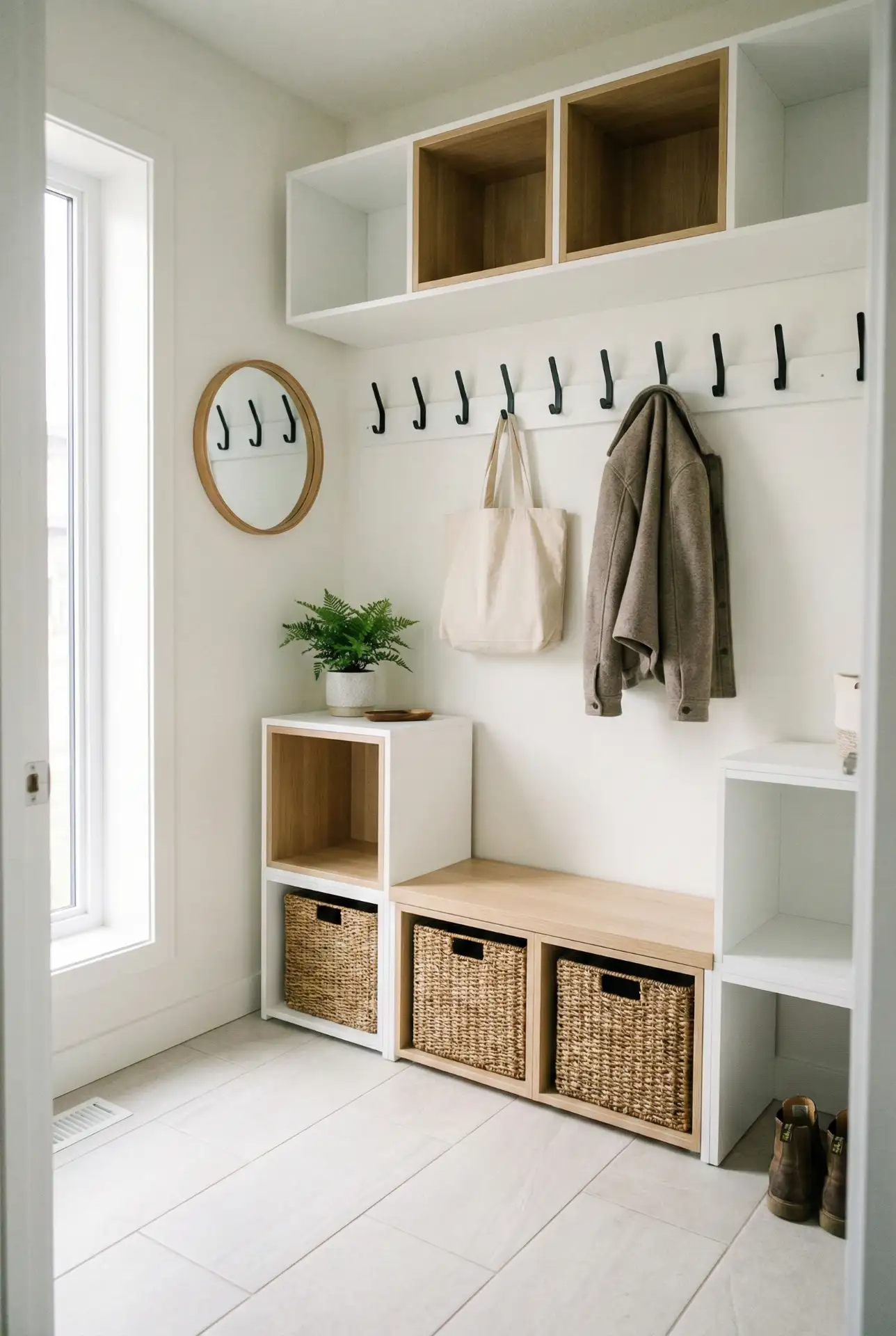 Tiny Bloxburg-Inspired Mudroom With Built-In Cubes 2