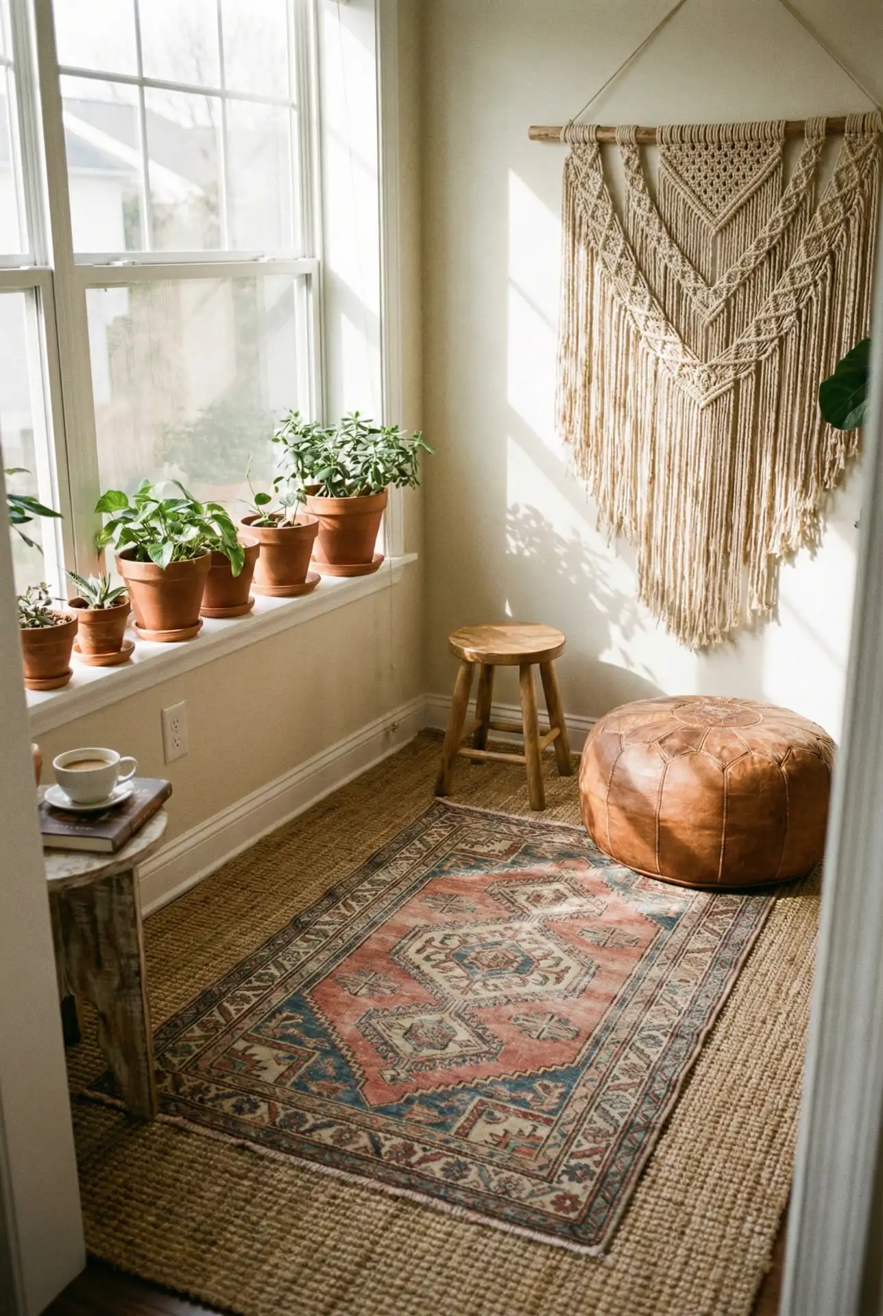 Tiny Bohemian Reading Nook With Yellow Pops 2