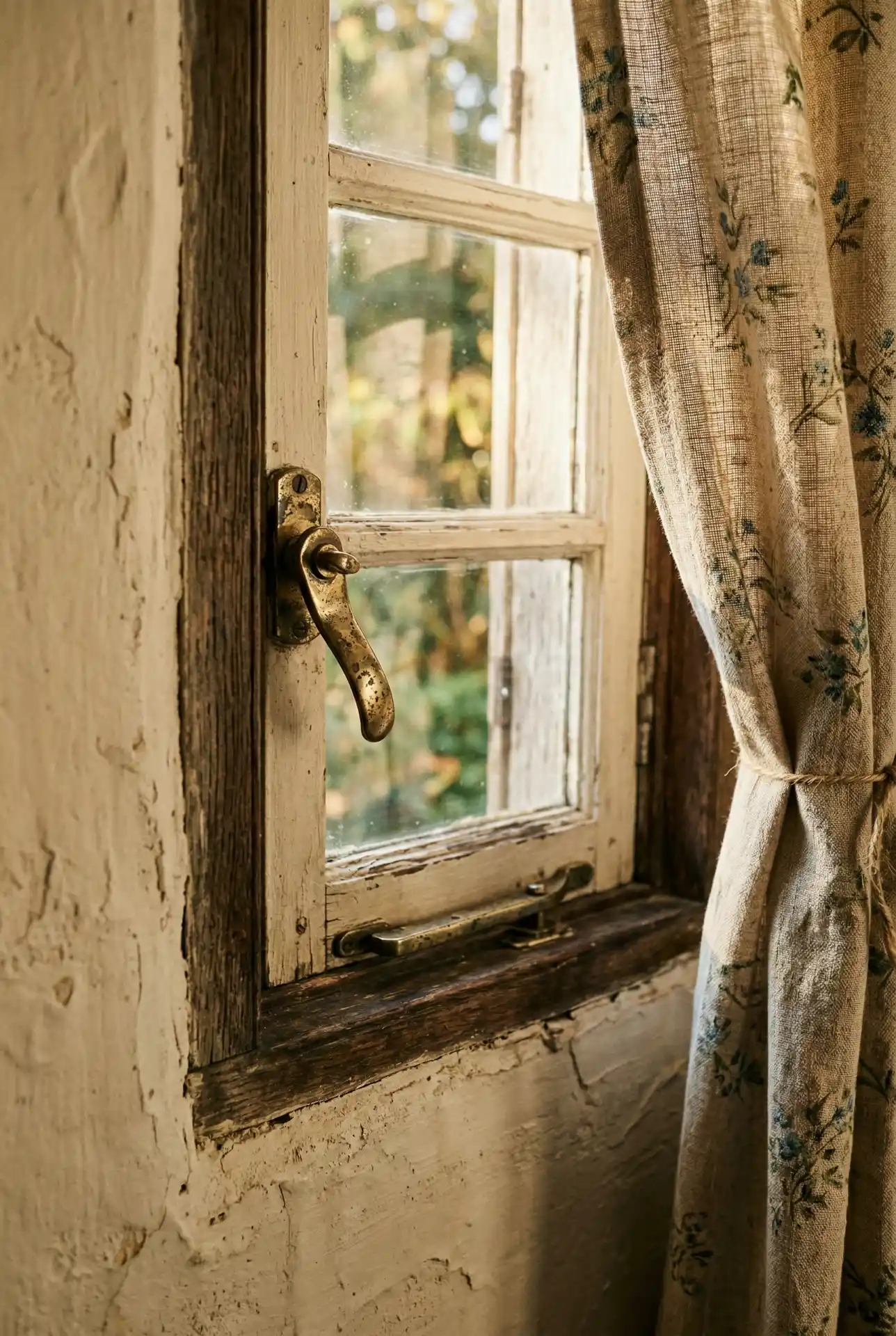 Tiny French Country Window With Vintage Hardware 2