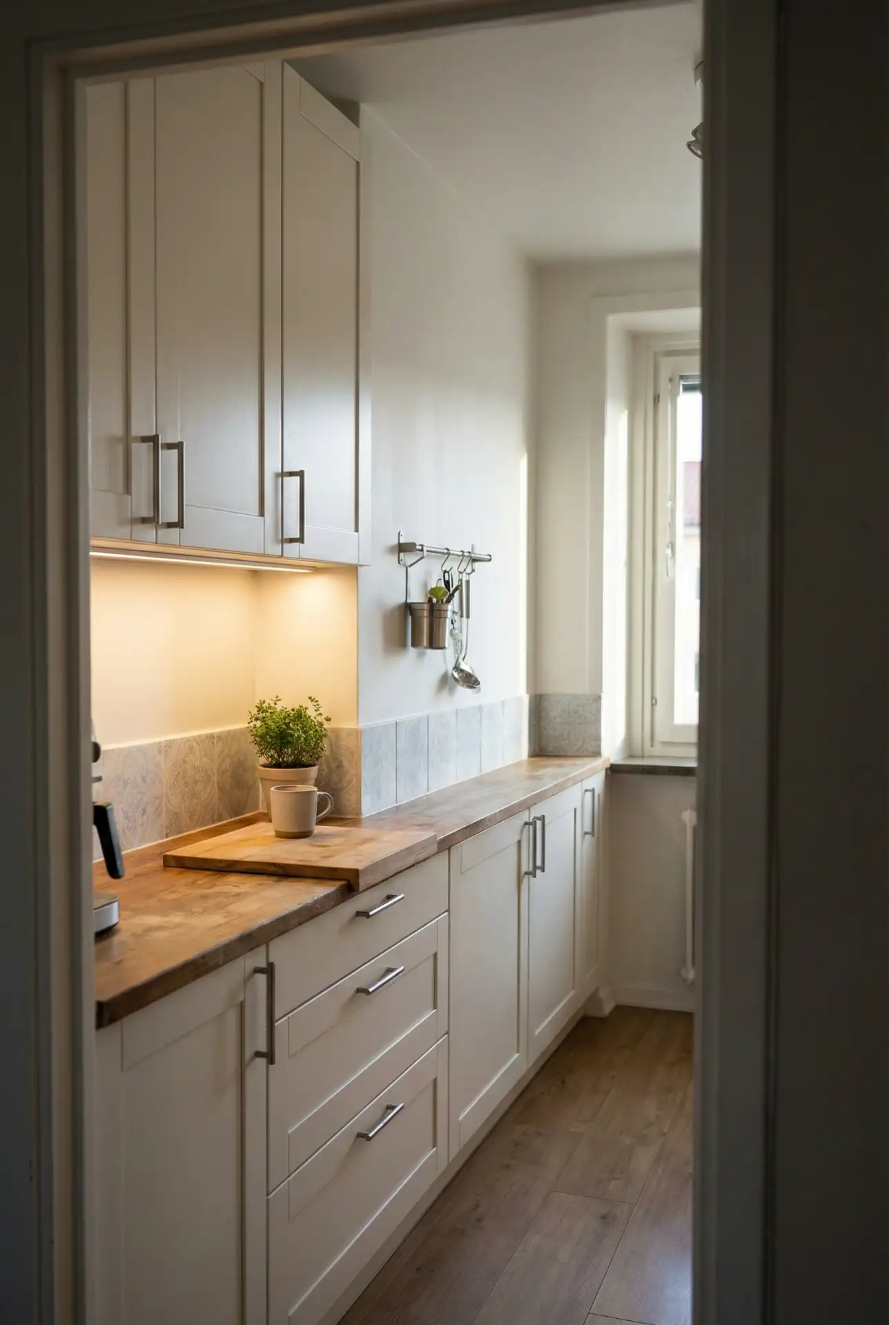 Tiny Galley Kitchen That Works Hard 2