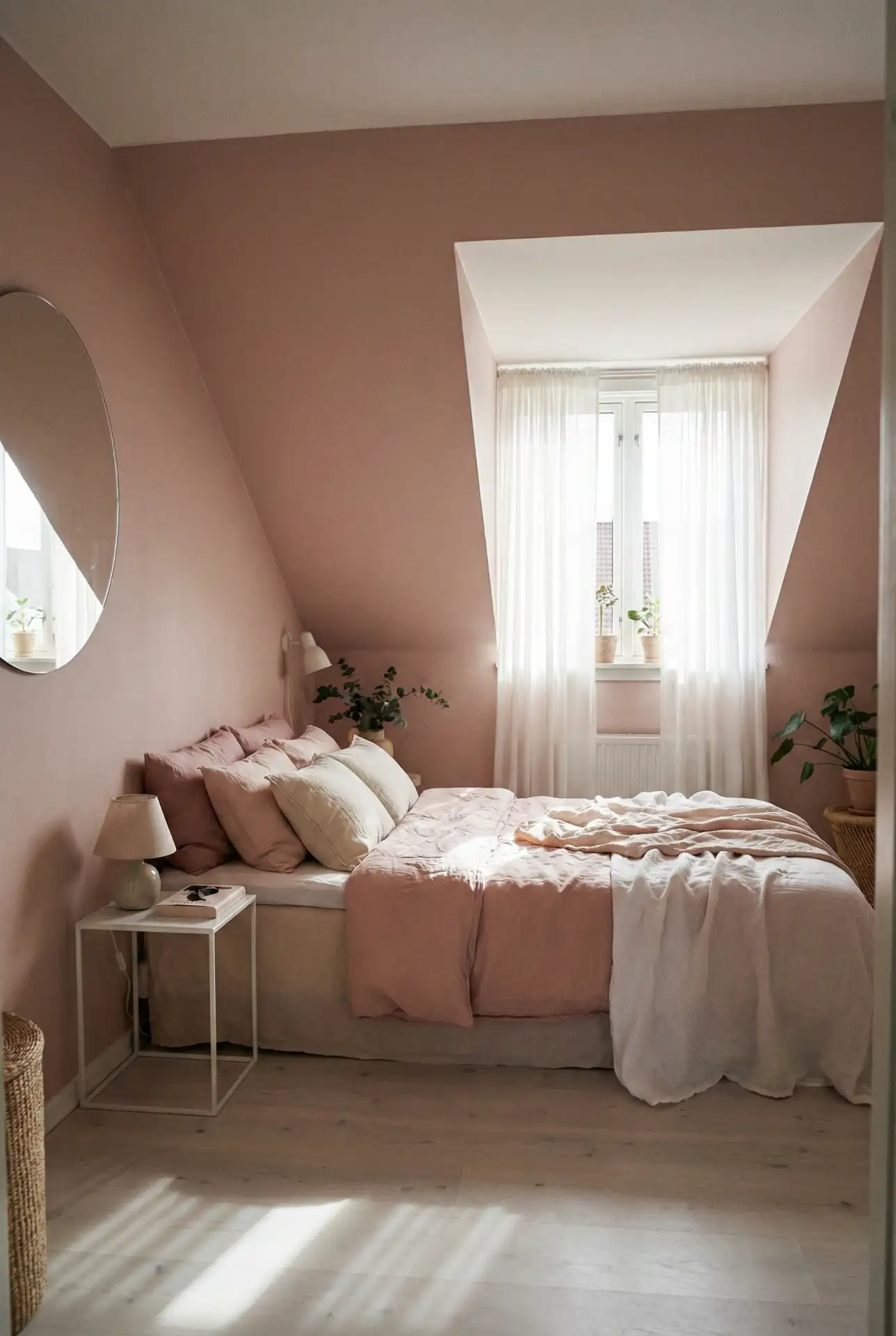 Tiny Pink Attic Bedroom With Soft Aesthetic Layers 2