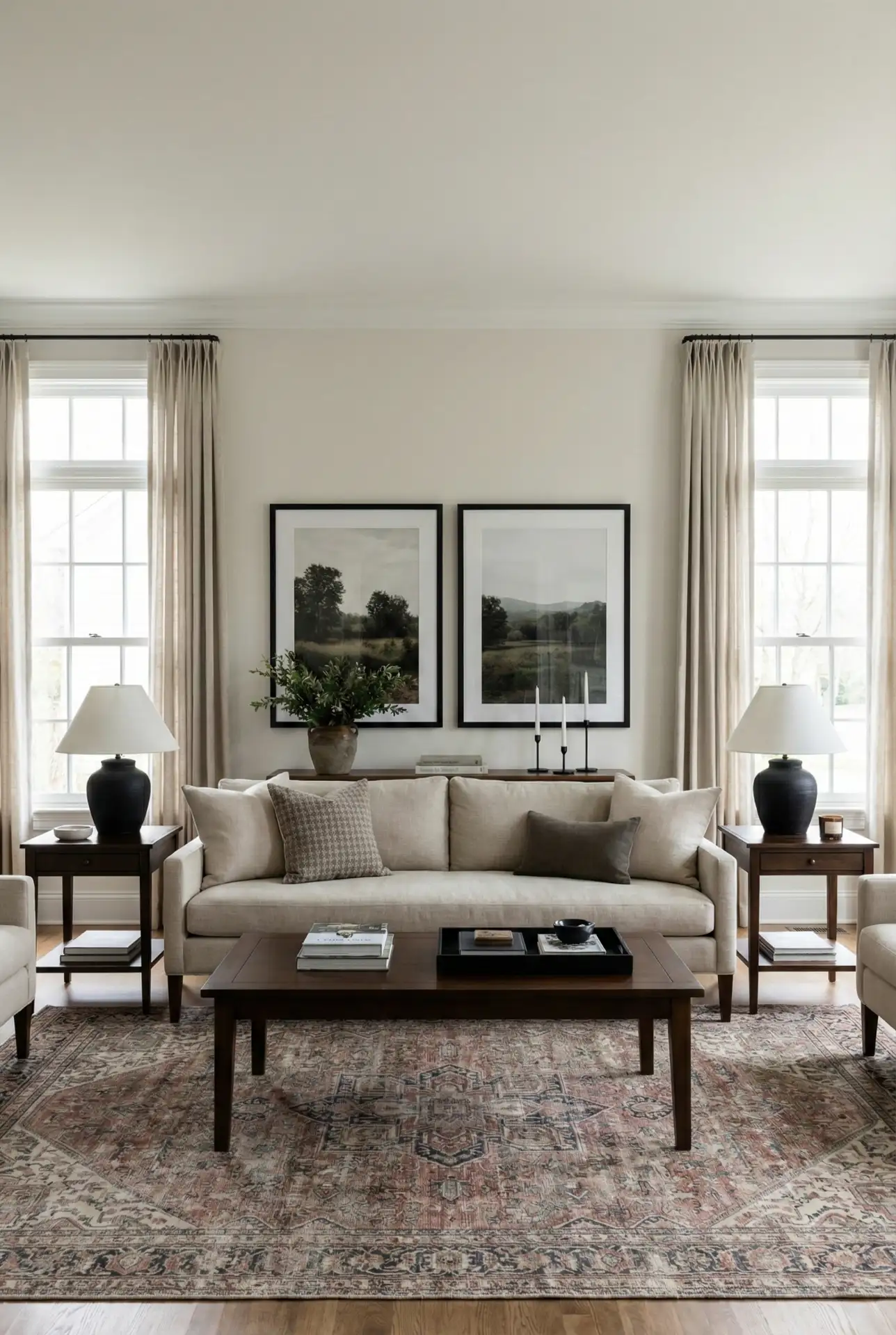 Traditional With Dark Brown Wood And Soft Black Details 1