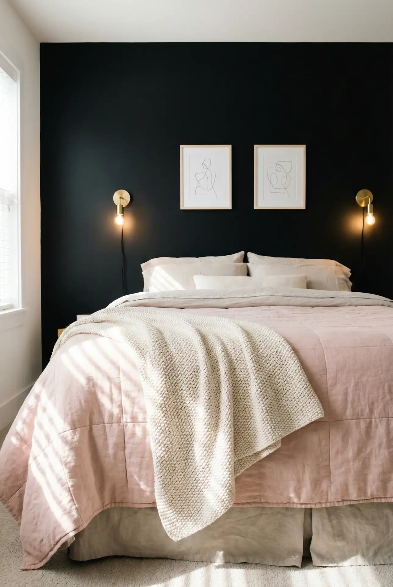 Tricorn Black With Soft Pink Bedding 2