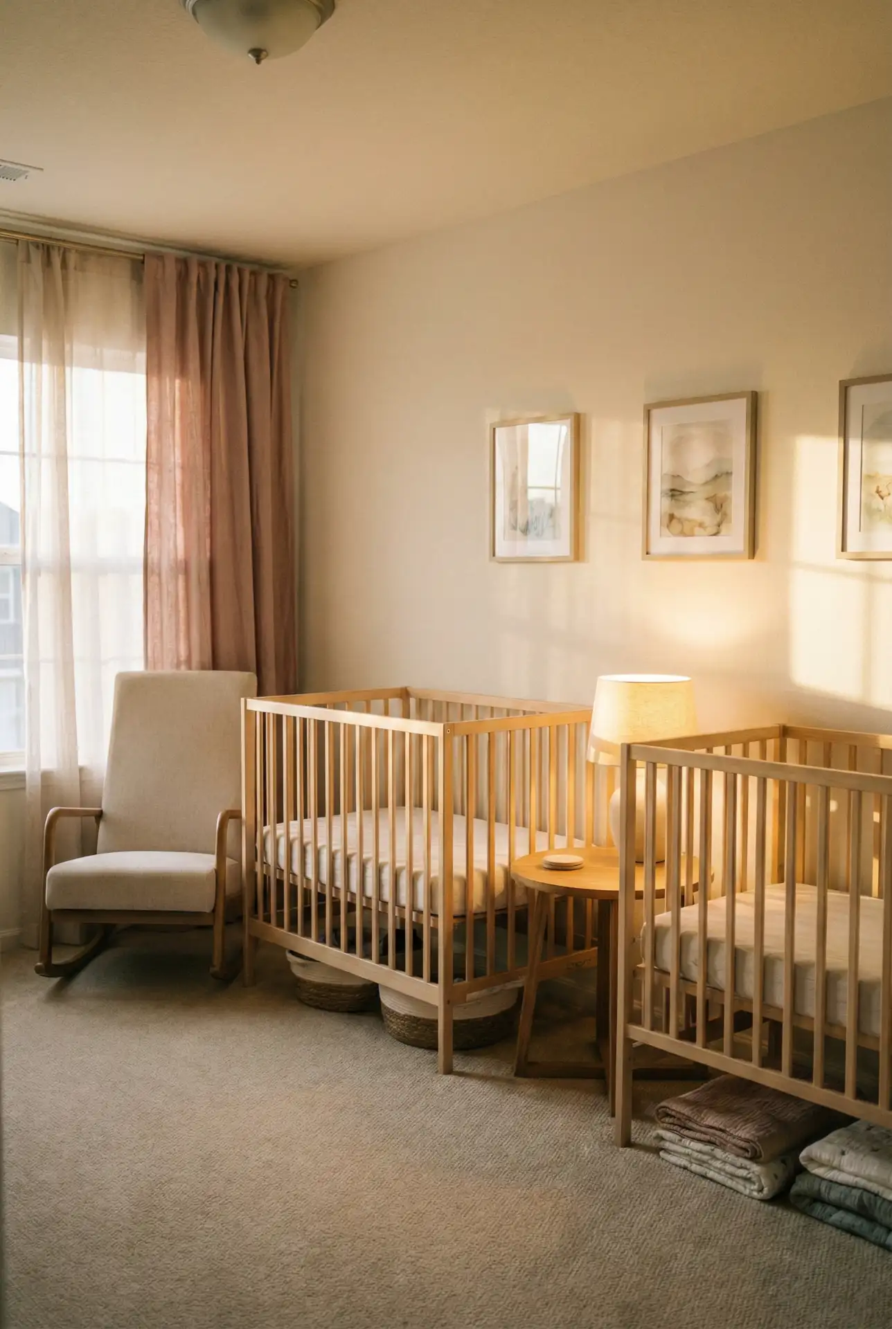 Twin Nursery In A Small Room With Smart Symmetry 2