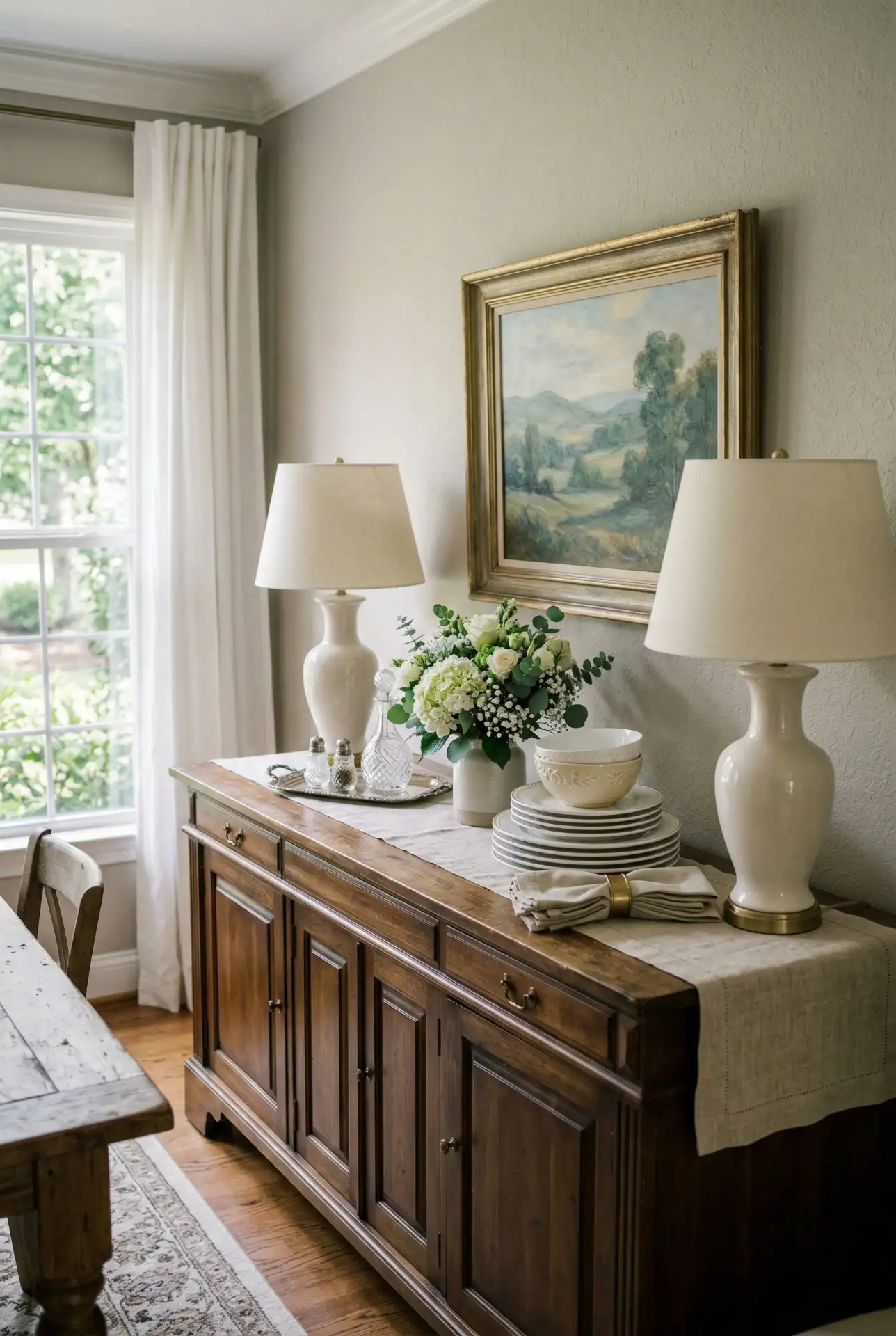 Two-Lamp Symmetry With Fresh Florals 1