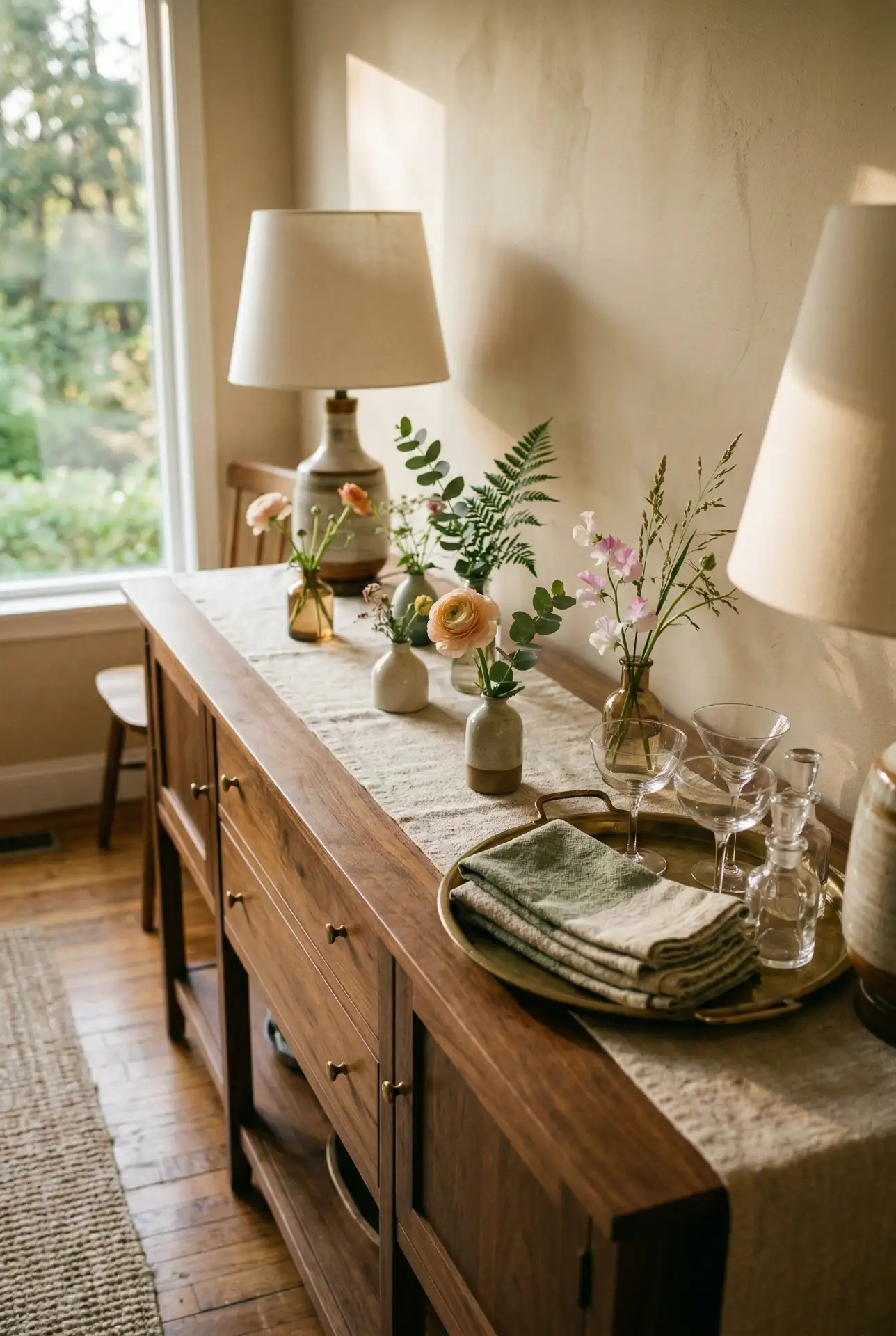 Two-Lamp Symmetry With Fresh Florals 2