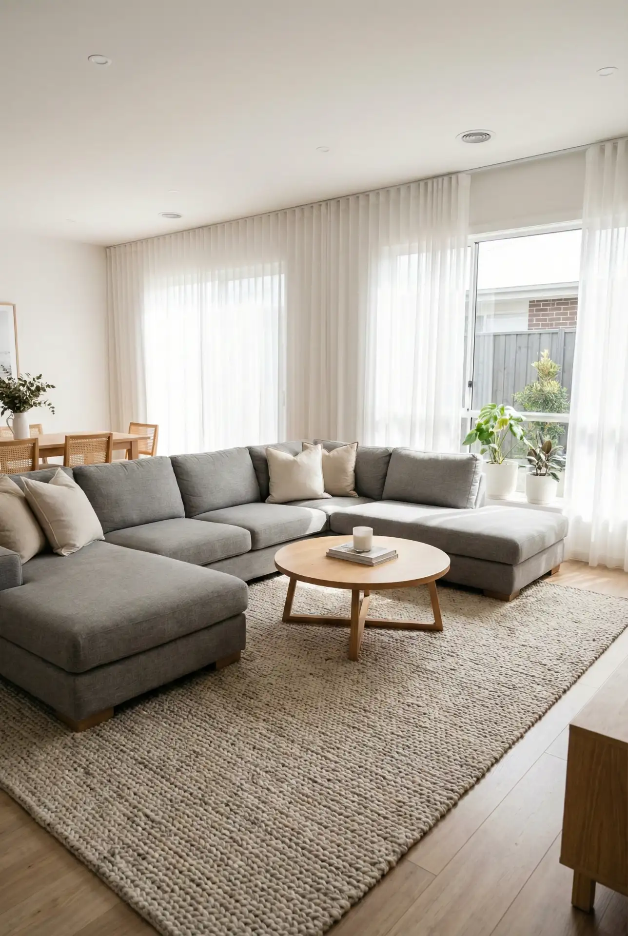 U-Shape Grey Sectional For A True Conversation Zone 1