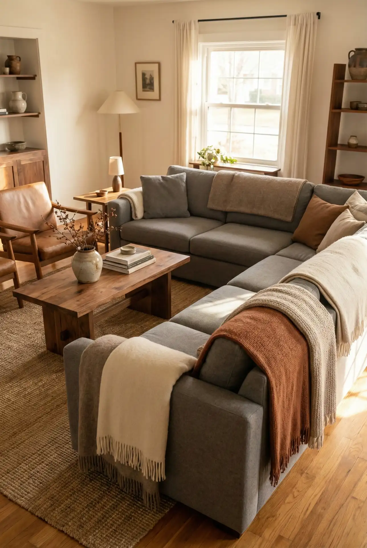 U-Shape Grey Sectional For A True Conversation Zone 2