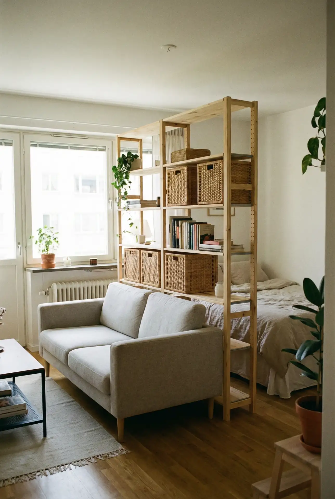 Unique Library Partition In A Studio Apartment 2