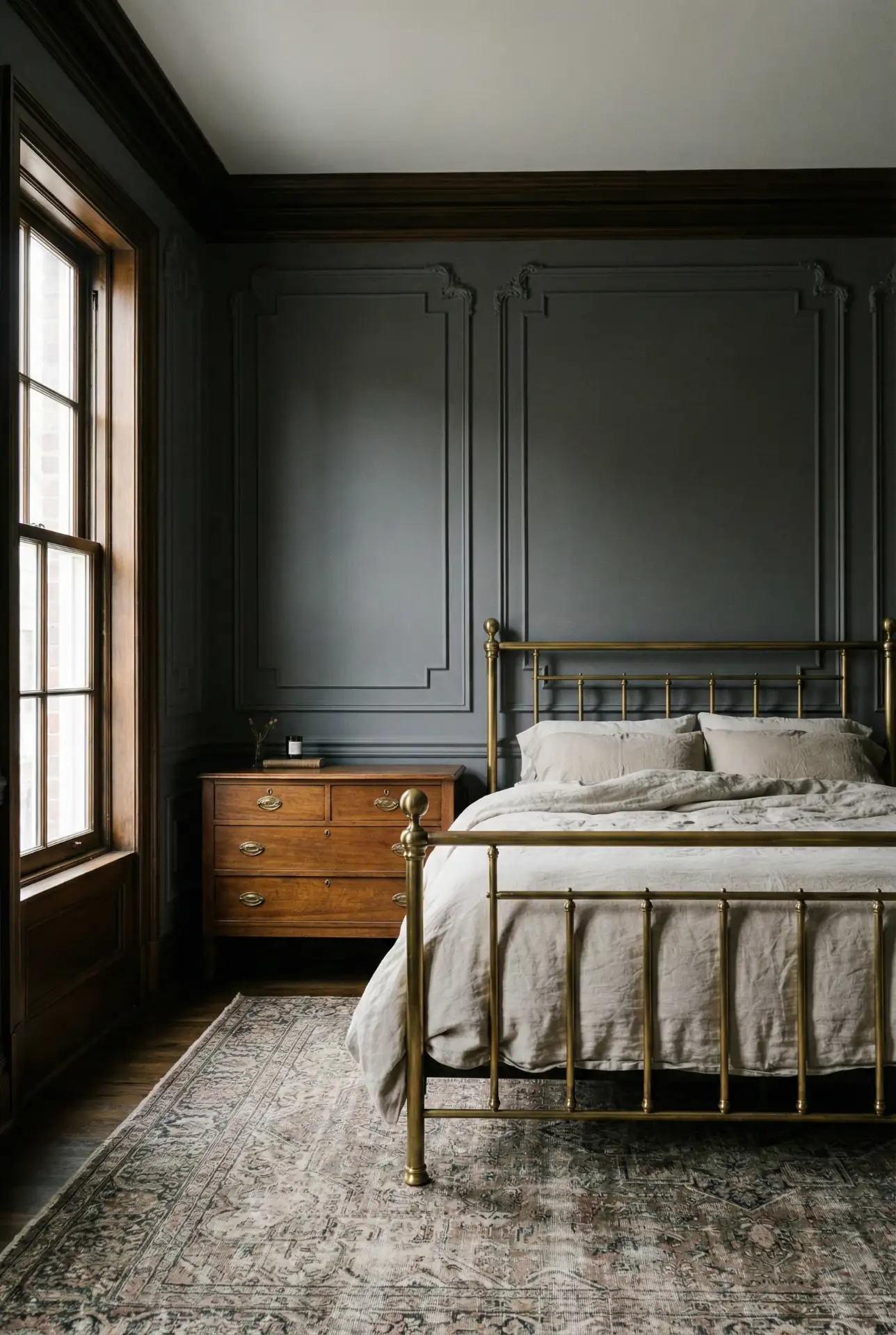 Victorian Wall Molding With Dark Trim 2