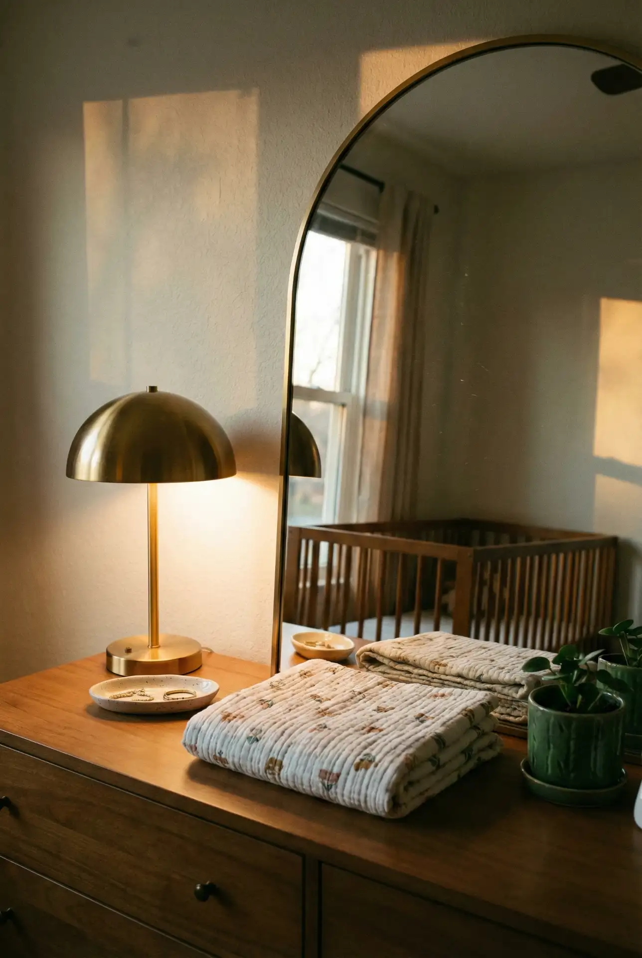 Vintage-Inspired Nursery With Warm Wood And Brass 1