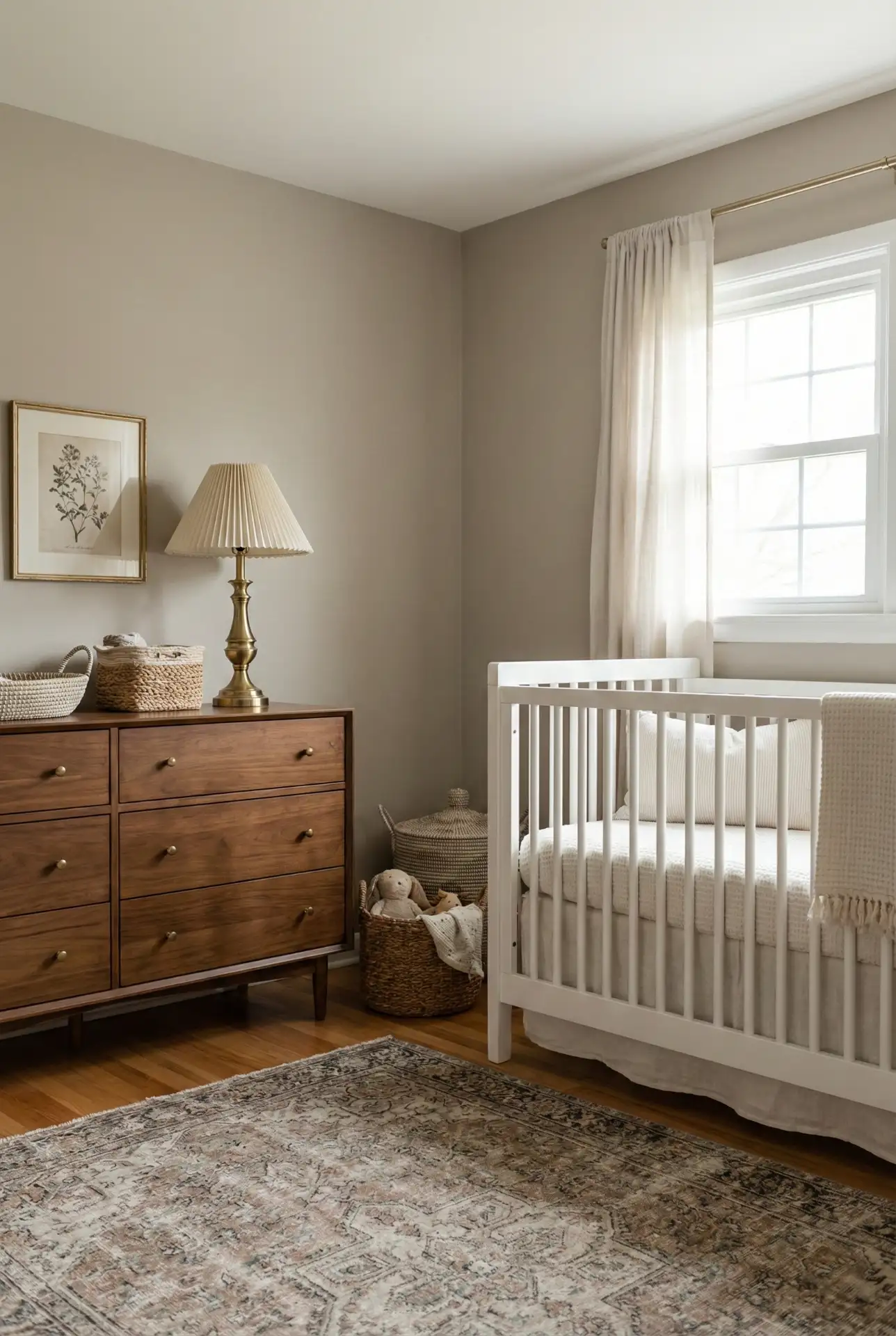 Vintage-Inspired Nursery With Warm Wood And Brass 2