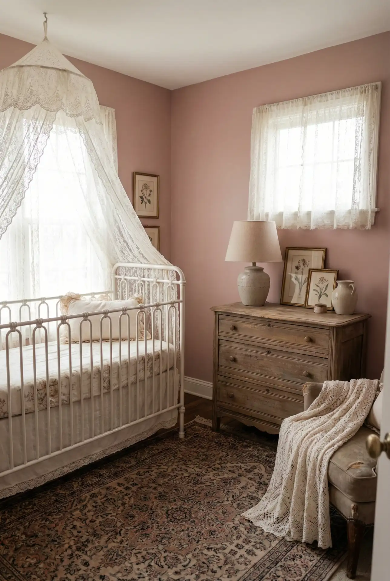 Vintage-Inspired Pink Heirloom Nursery 1