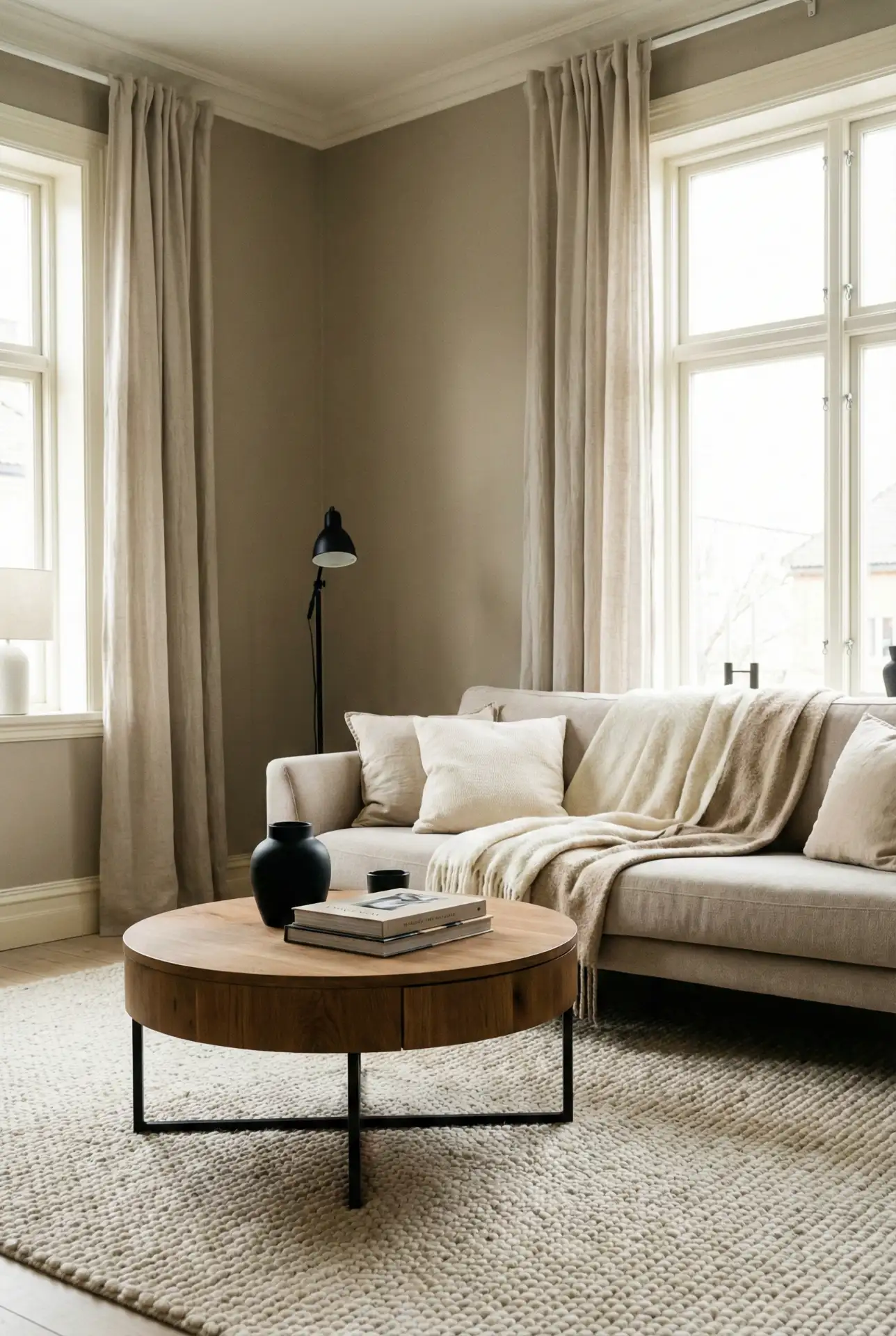 Warm Greige Scheme With Sherwin Williams-Inspired Trim 1