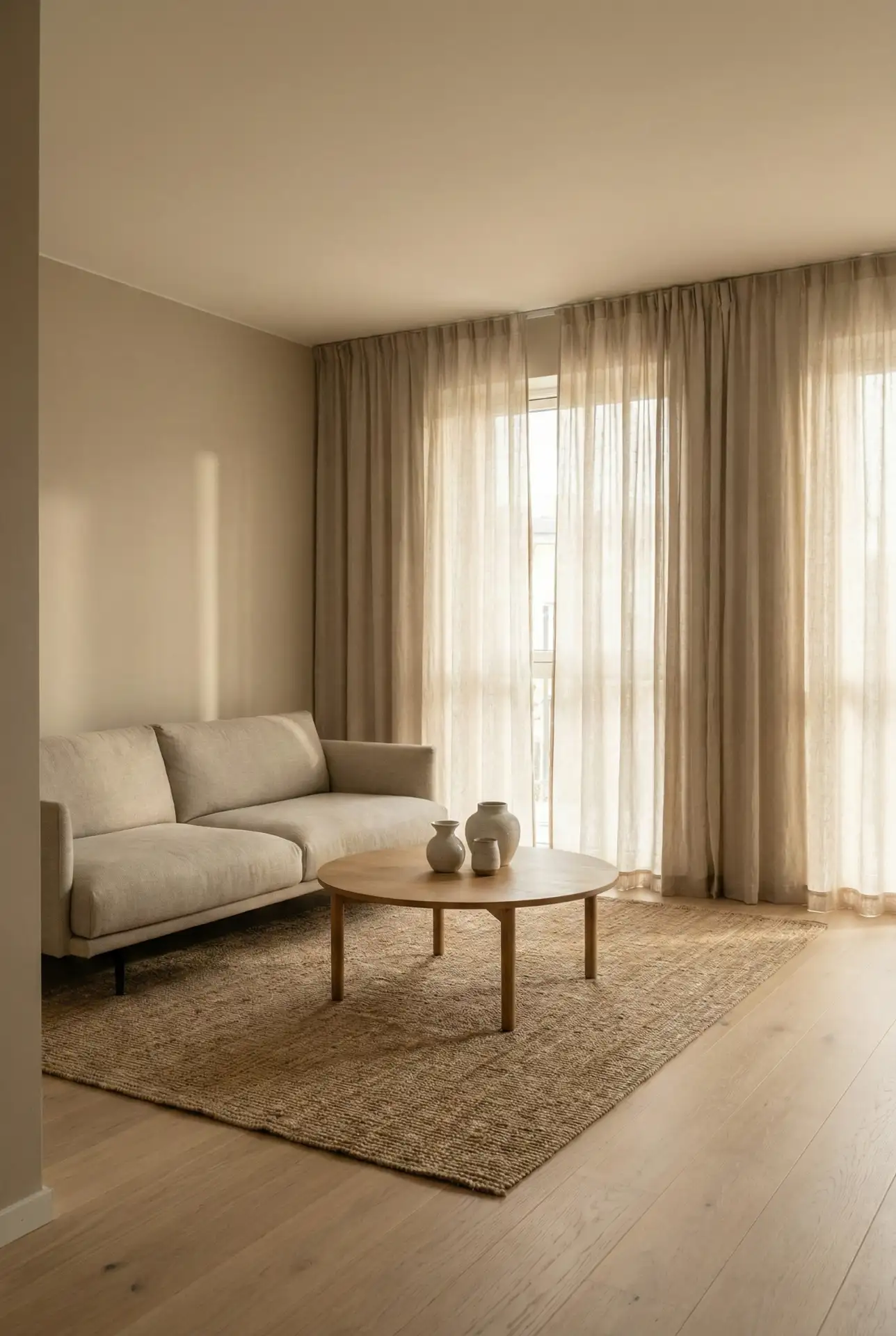 Warm Modern Neutral Open Concept Living Room 1